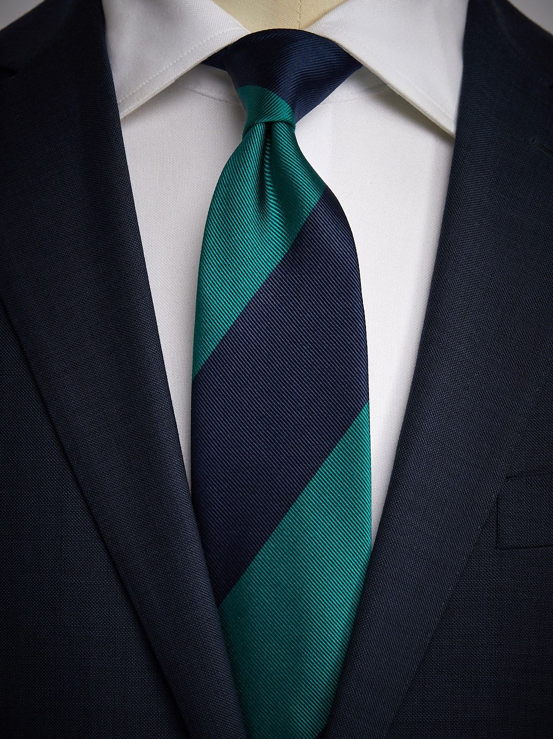 Green & Blue Tie Club Striped