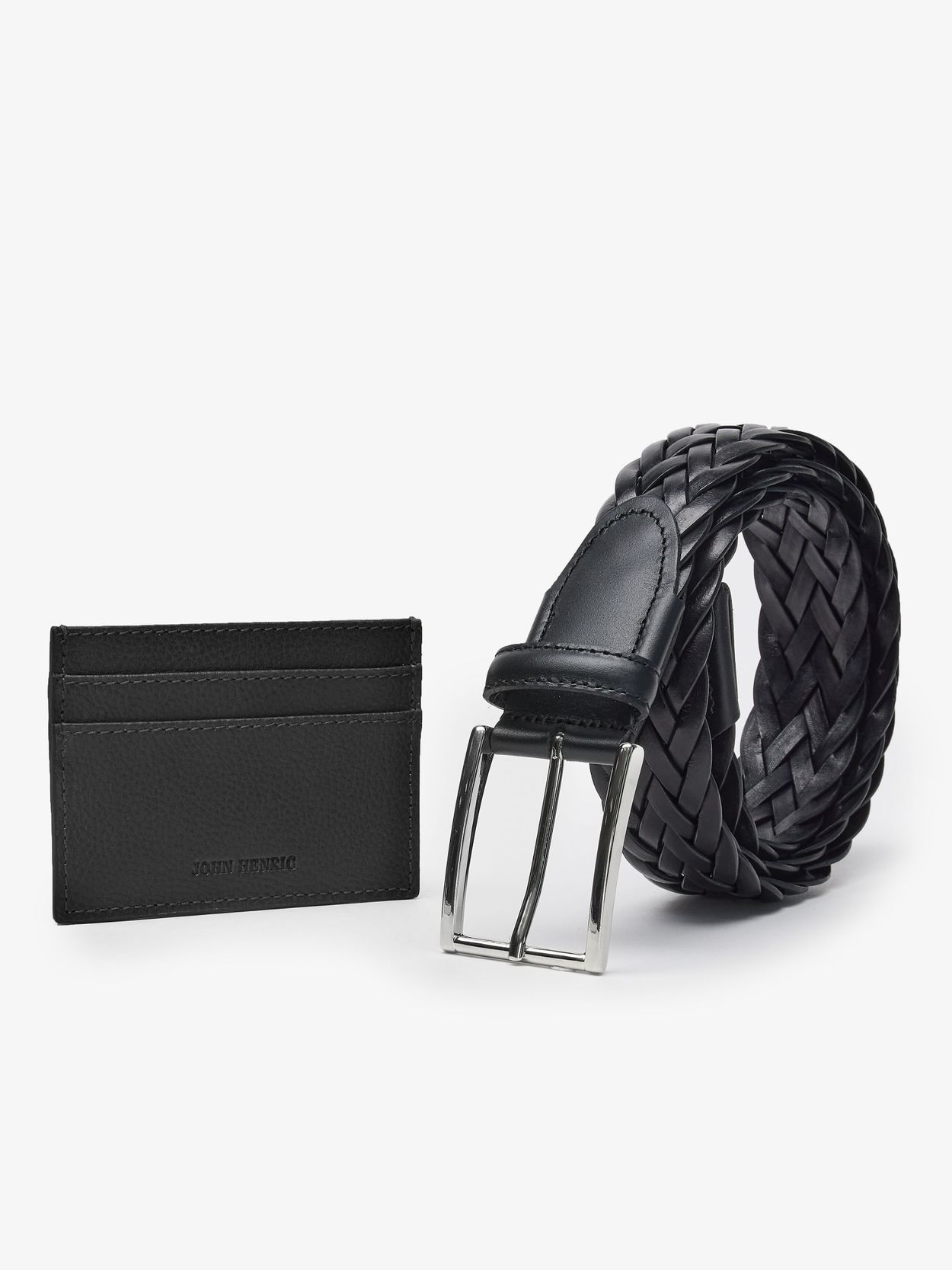 Black Leather belt & Cardholder