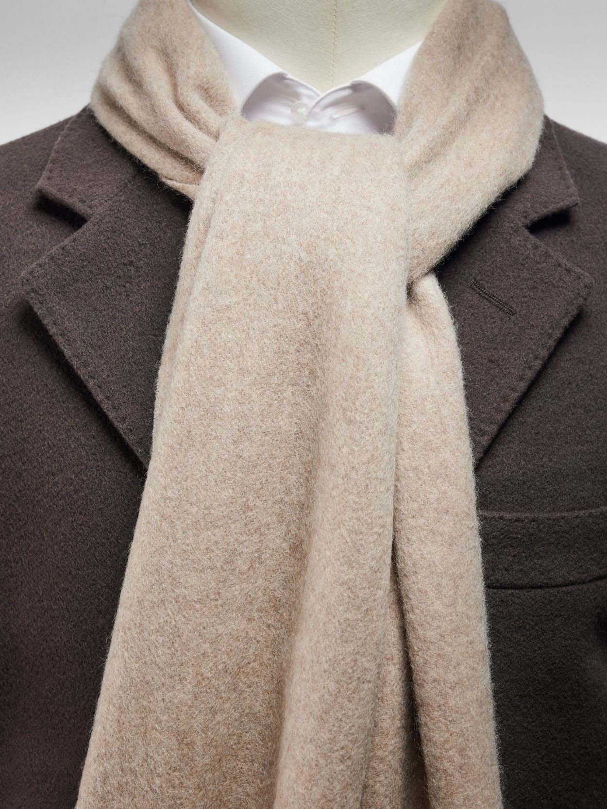 Image number 2 for product Beige Wool Beanie & Scarf