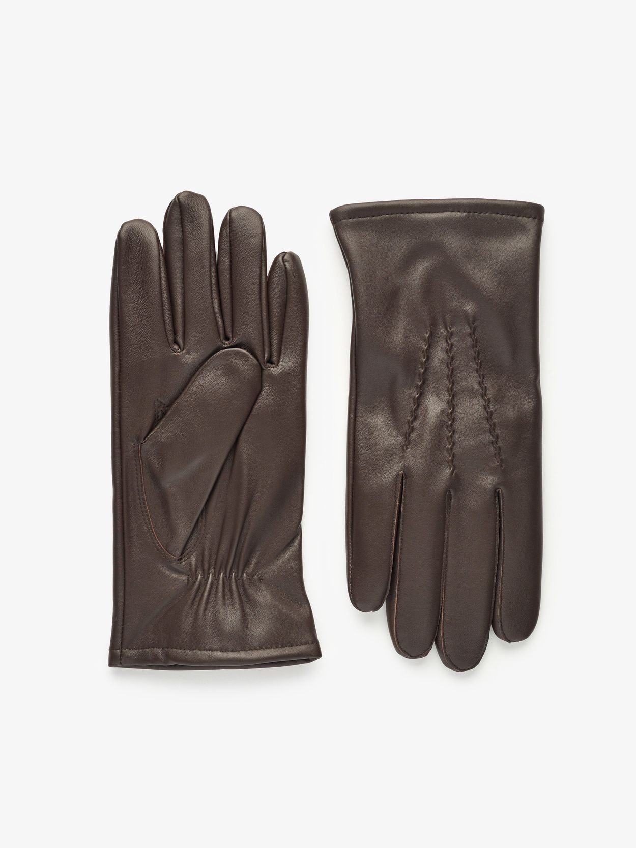 Image number 5 for product Blaue Wollmütze, Schal und braune Handschuhe