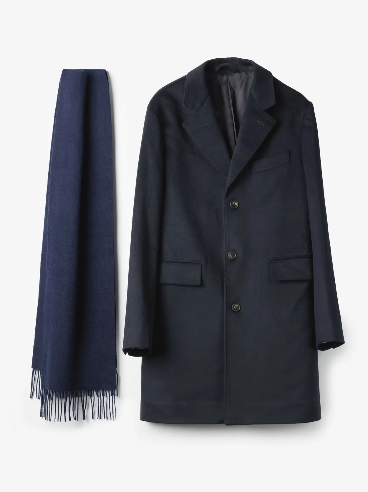 Image number 1 for product Blue Cashmere Coat & Scarf