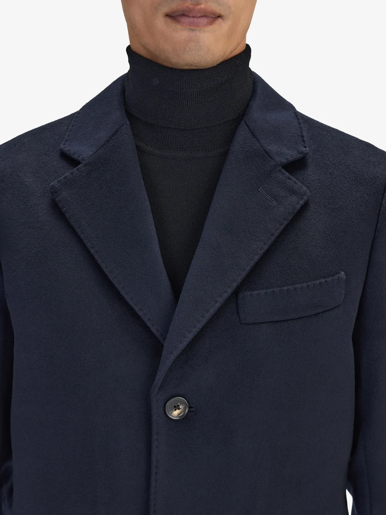Image number 3 for product Blue Cashmere Coat & Scarf