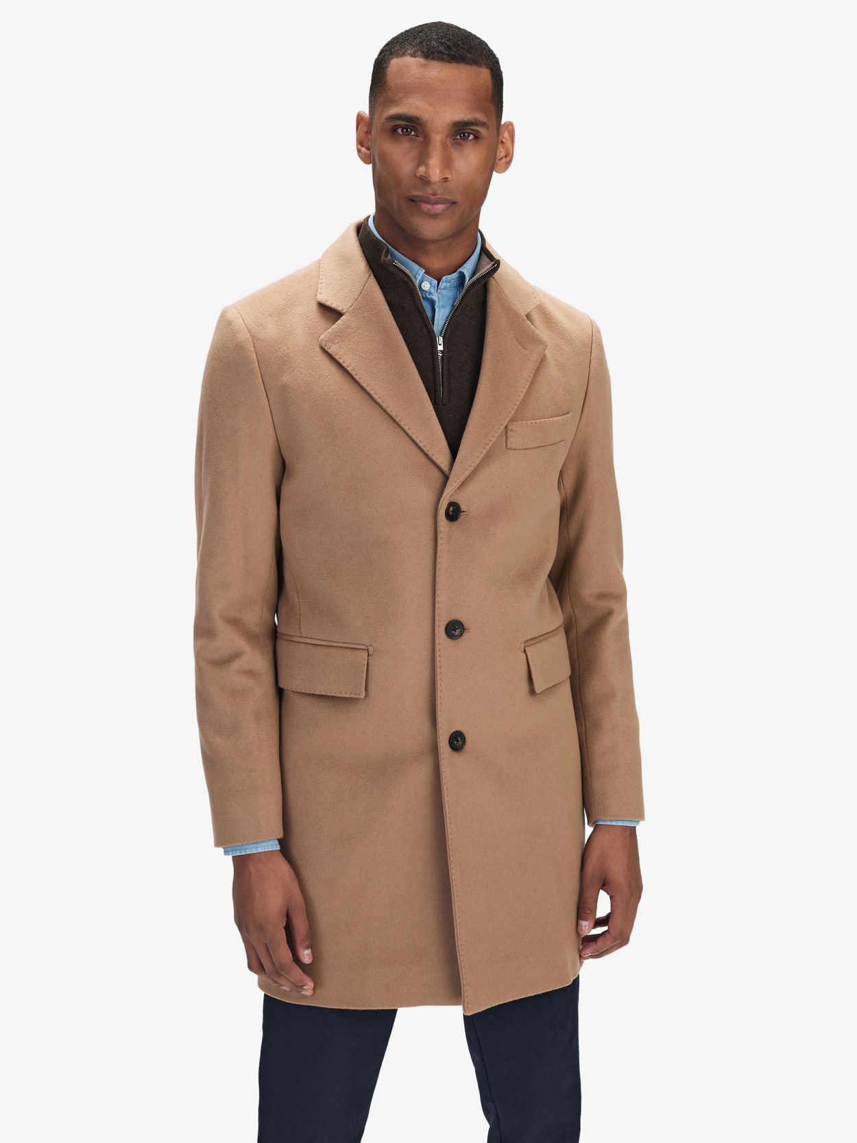 Beige coat with scarf sale