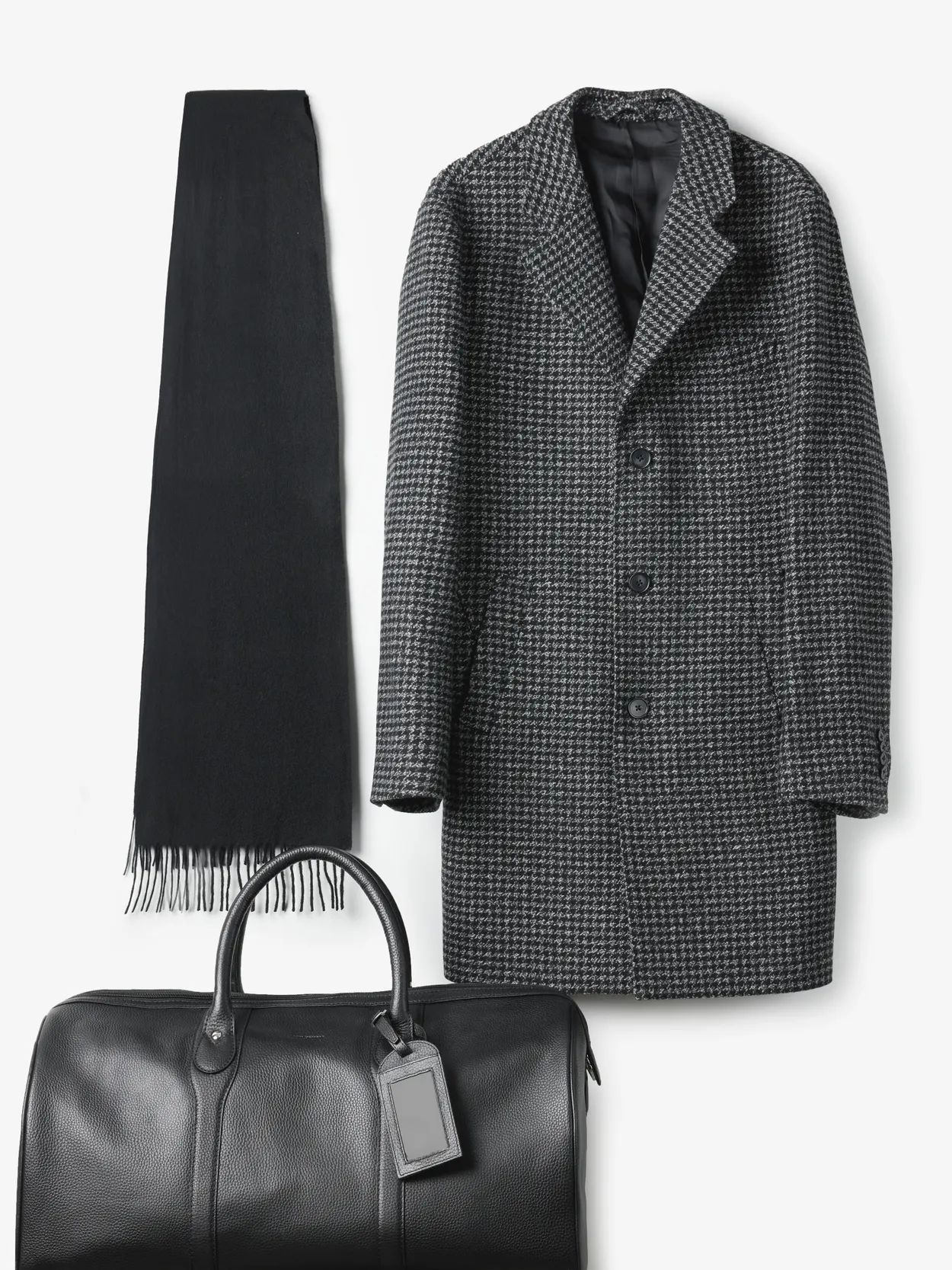 Coat, Scarf & Weekend Bag