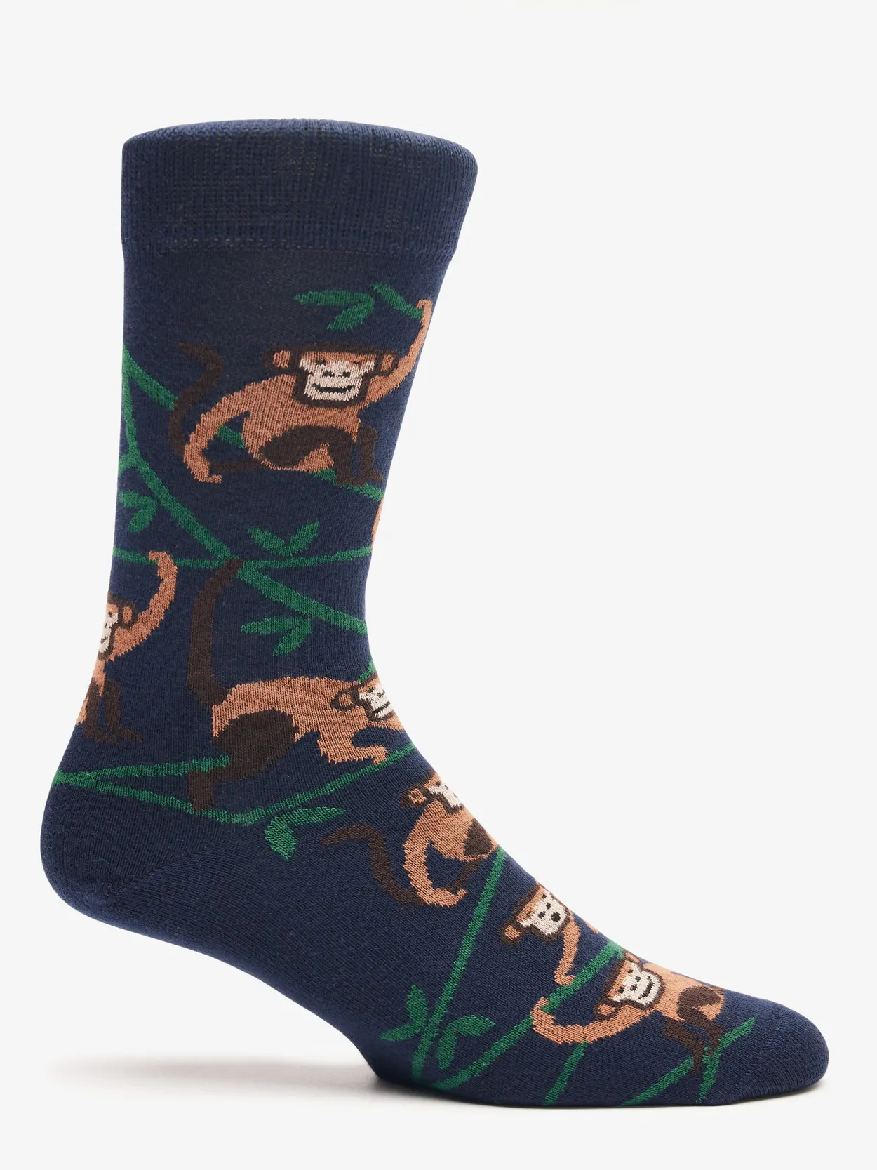 Navy Blue Socks Motif Monkey