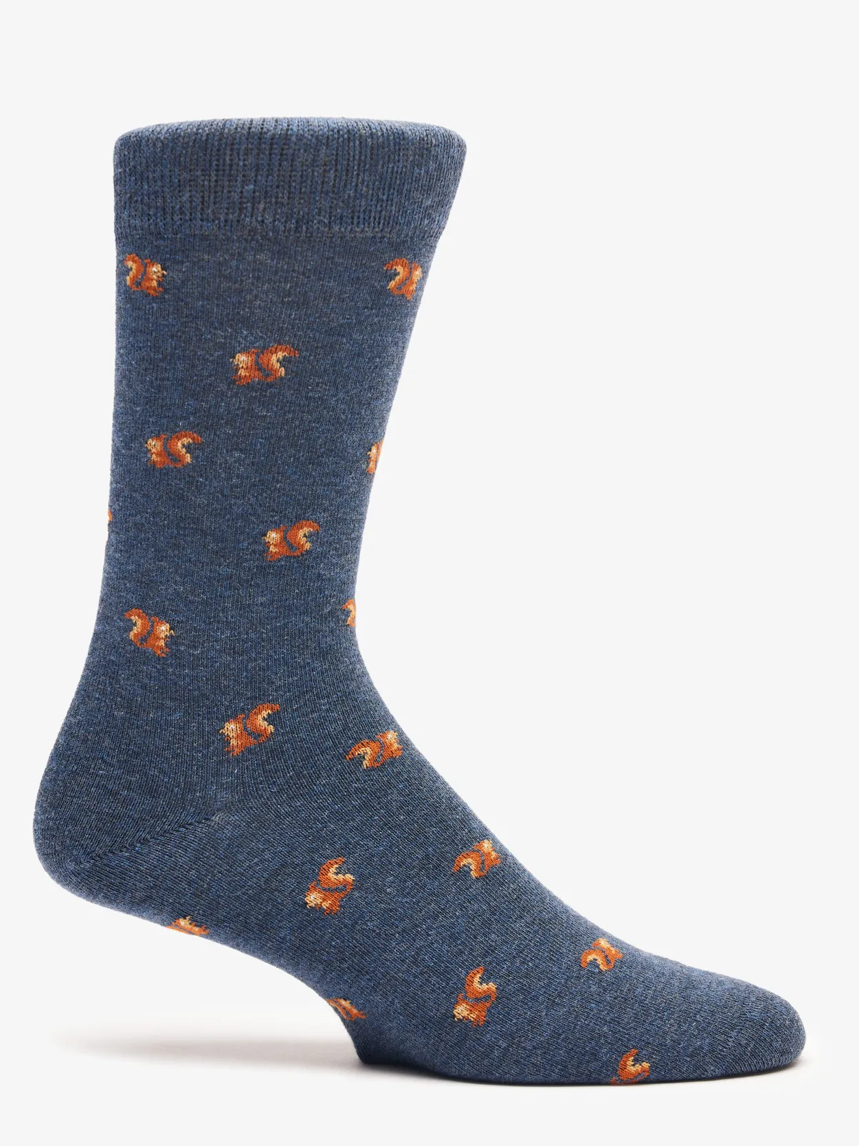 Navy & Orange Socks Motif Squirrel