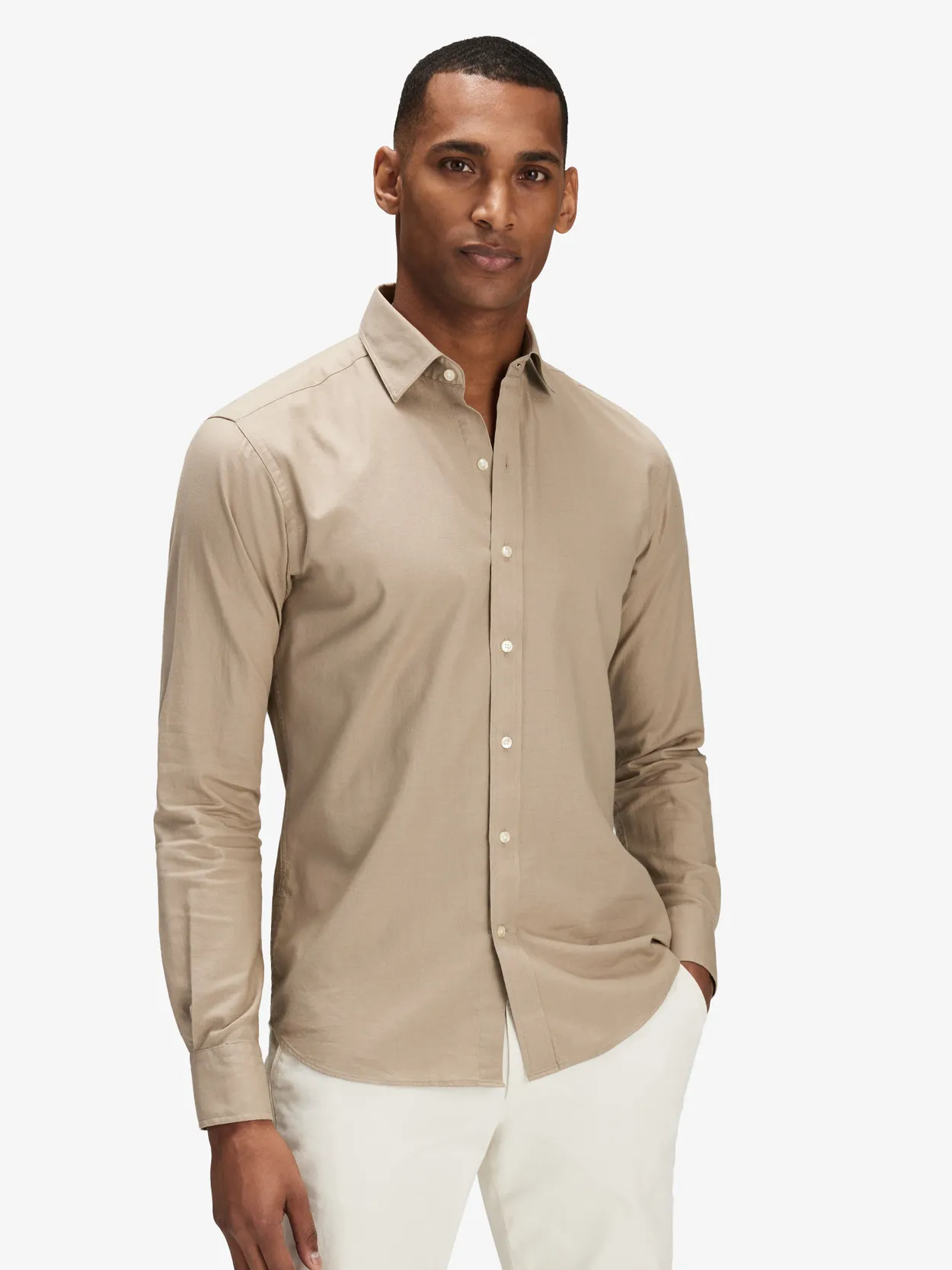 Chemise Unie Marron Clair