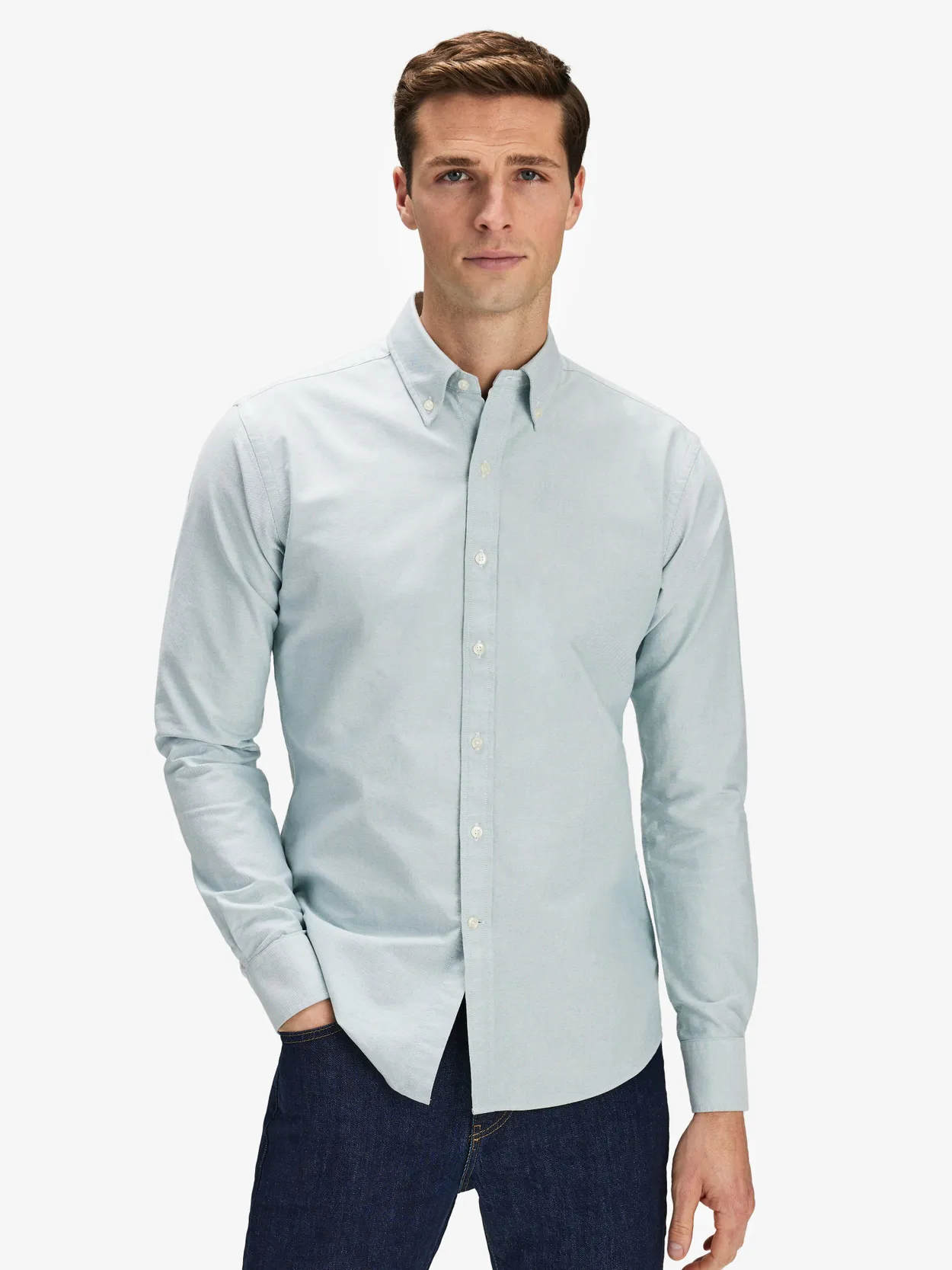 Lysegrøn Oxford Skjorte