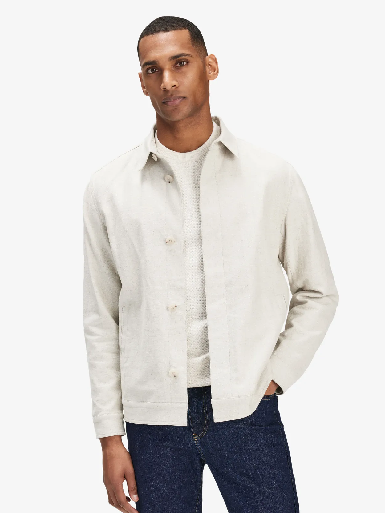 Sand Linen Cotton Overshirt