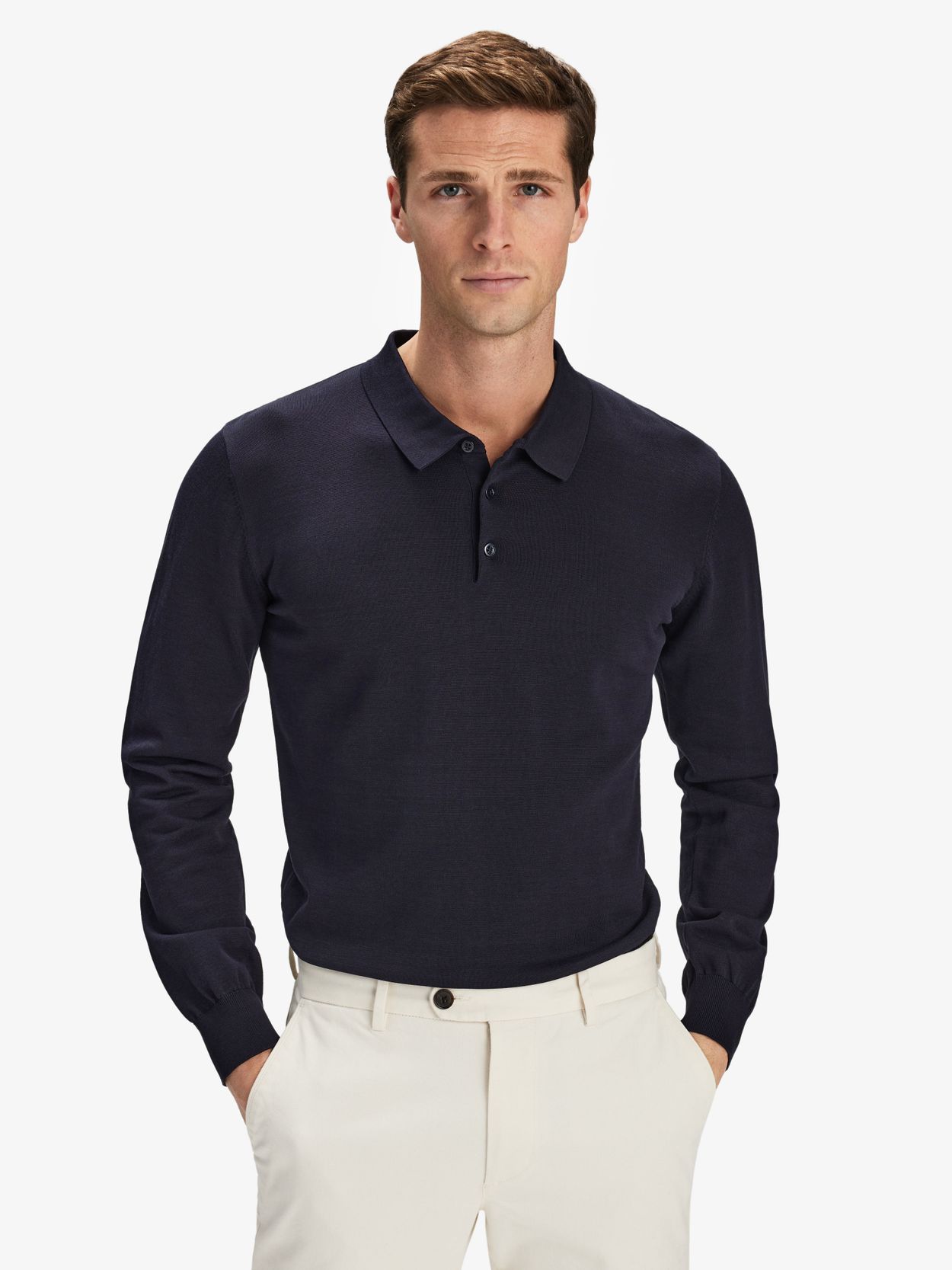 Cotton Silk Polo Sweater Buy online John Henric