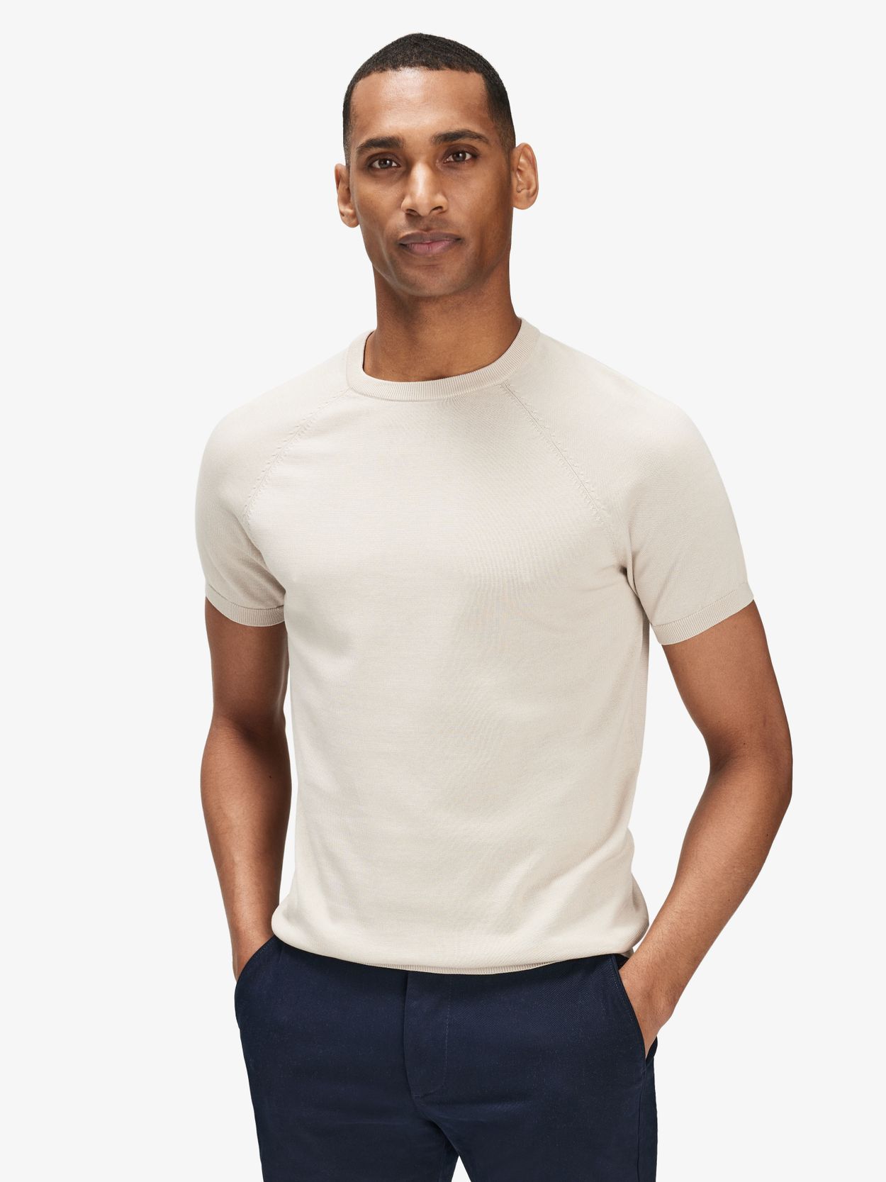 Beige T-shirt Sidenblend