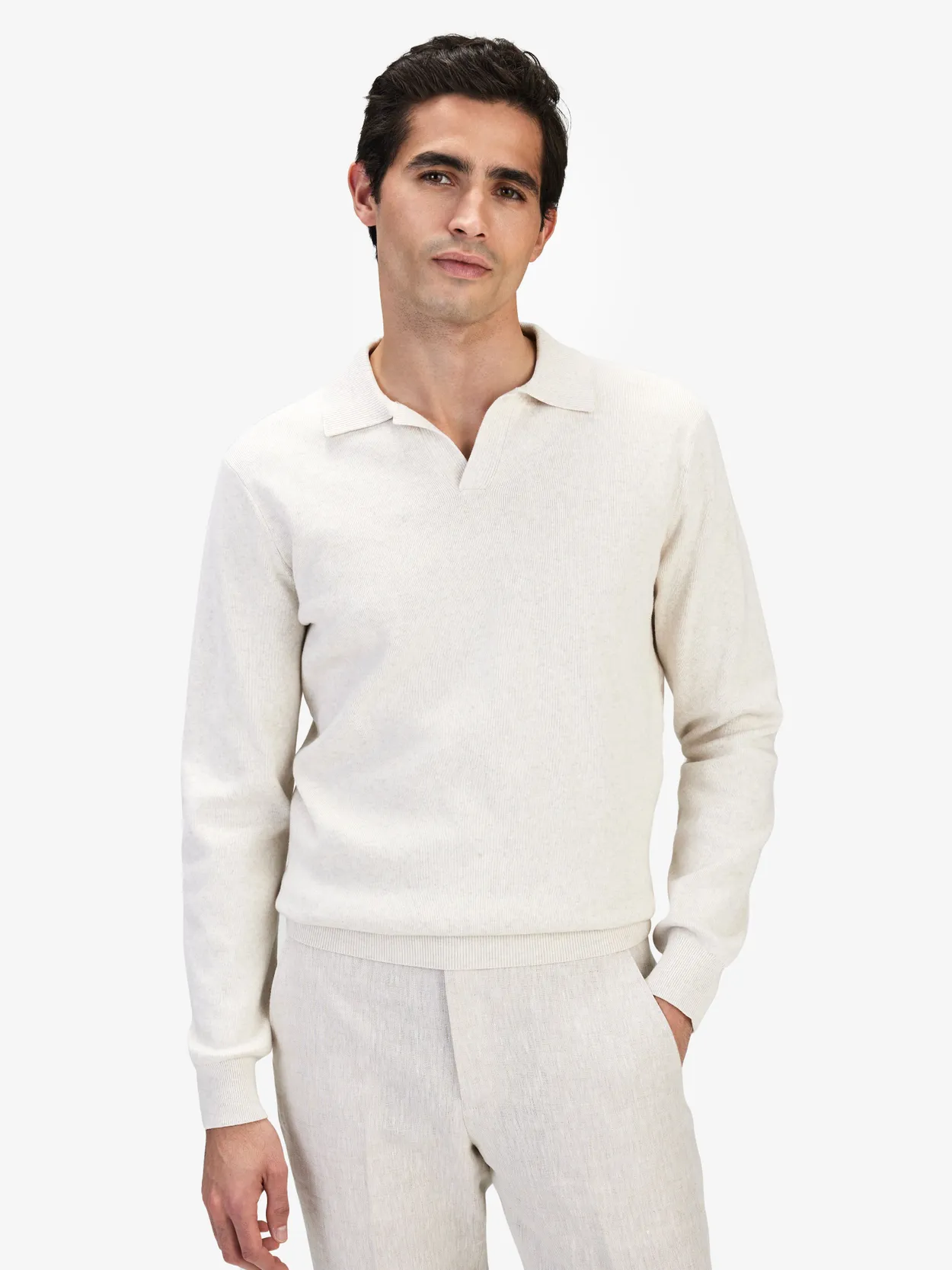 Cream White Polo Sweater