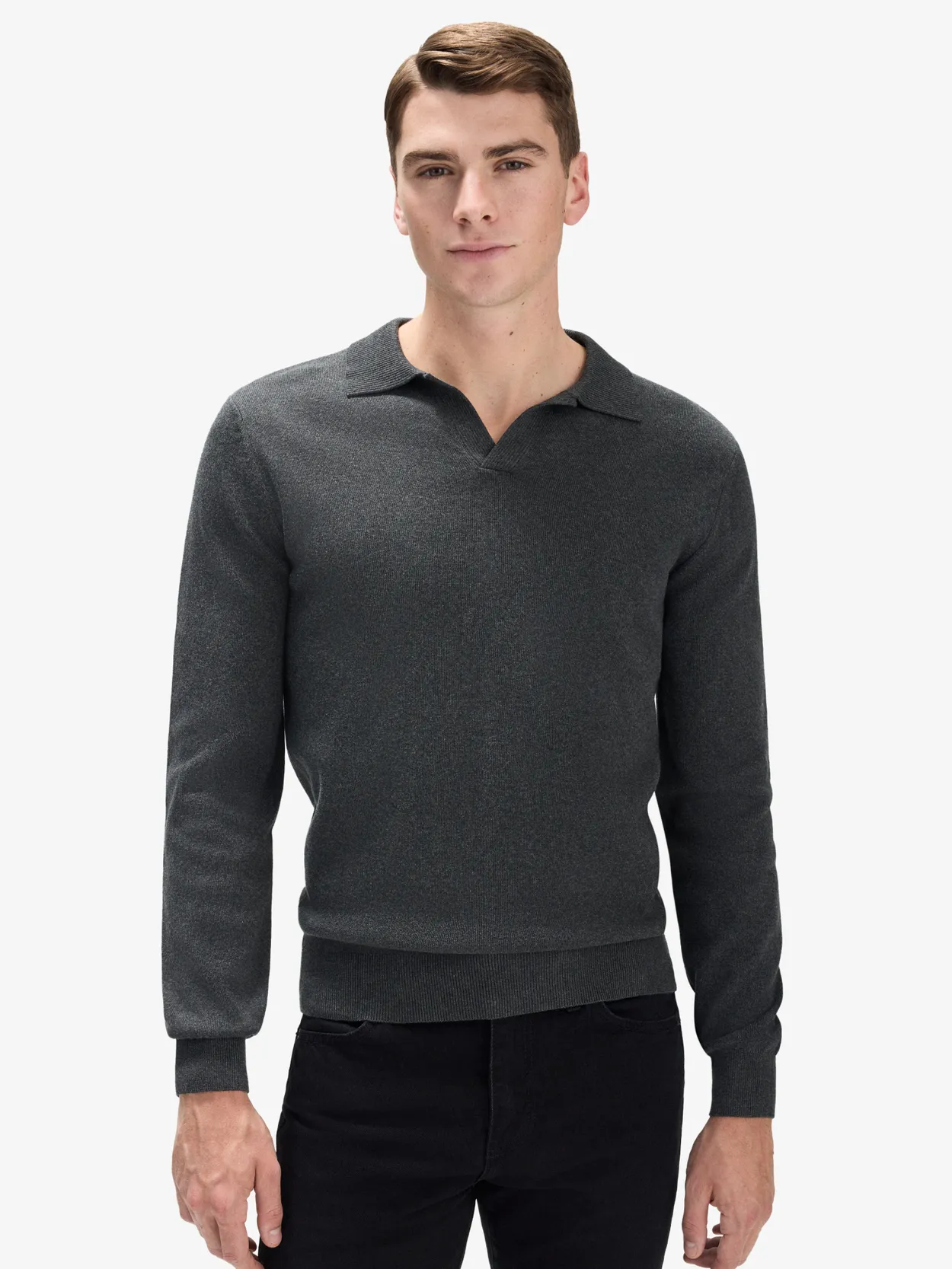 Dark Grey Polo Sweater