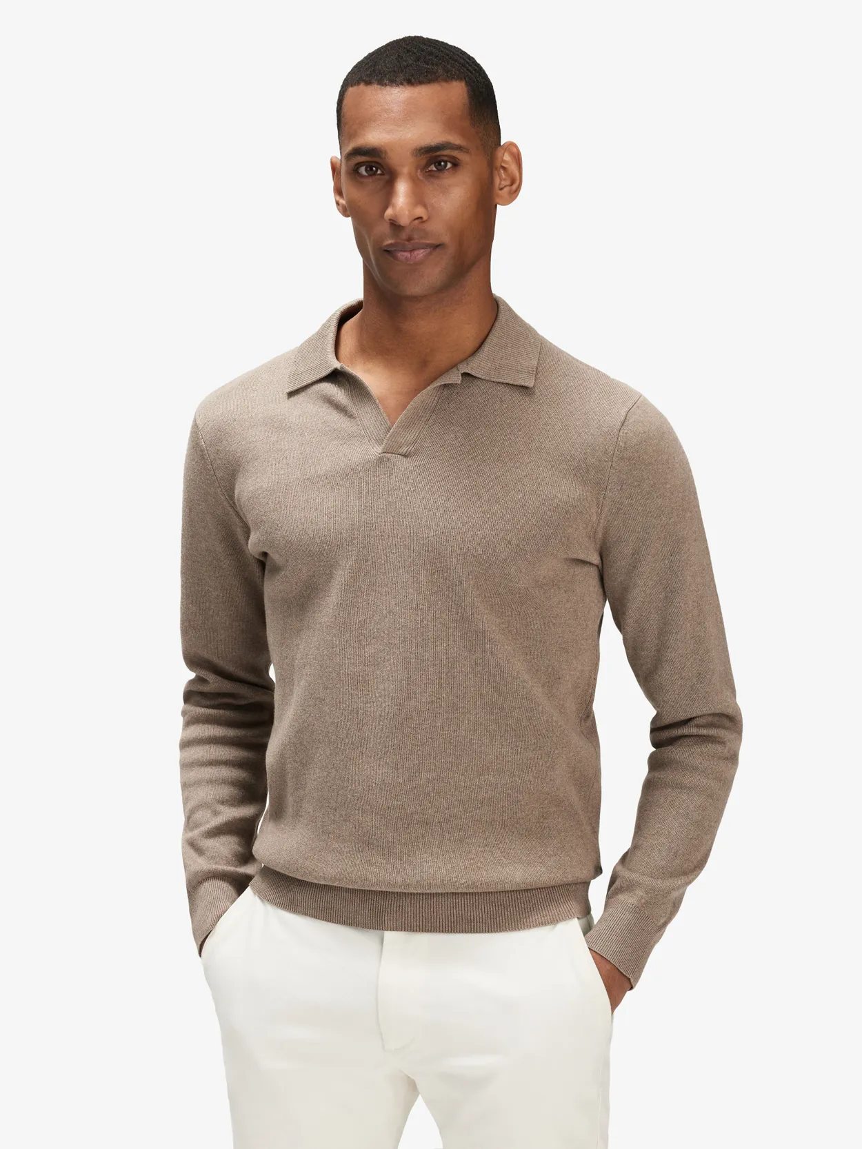 Mid Brown Polo Sweater