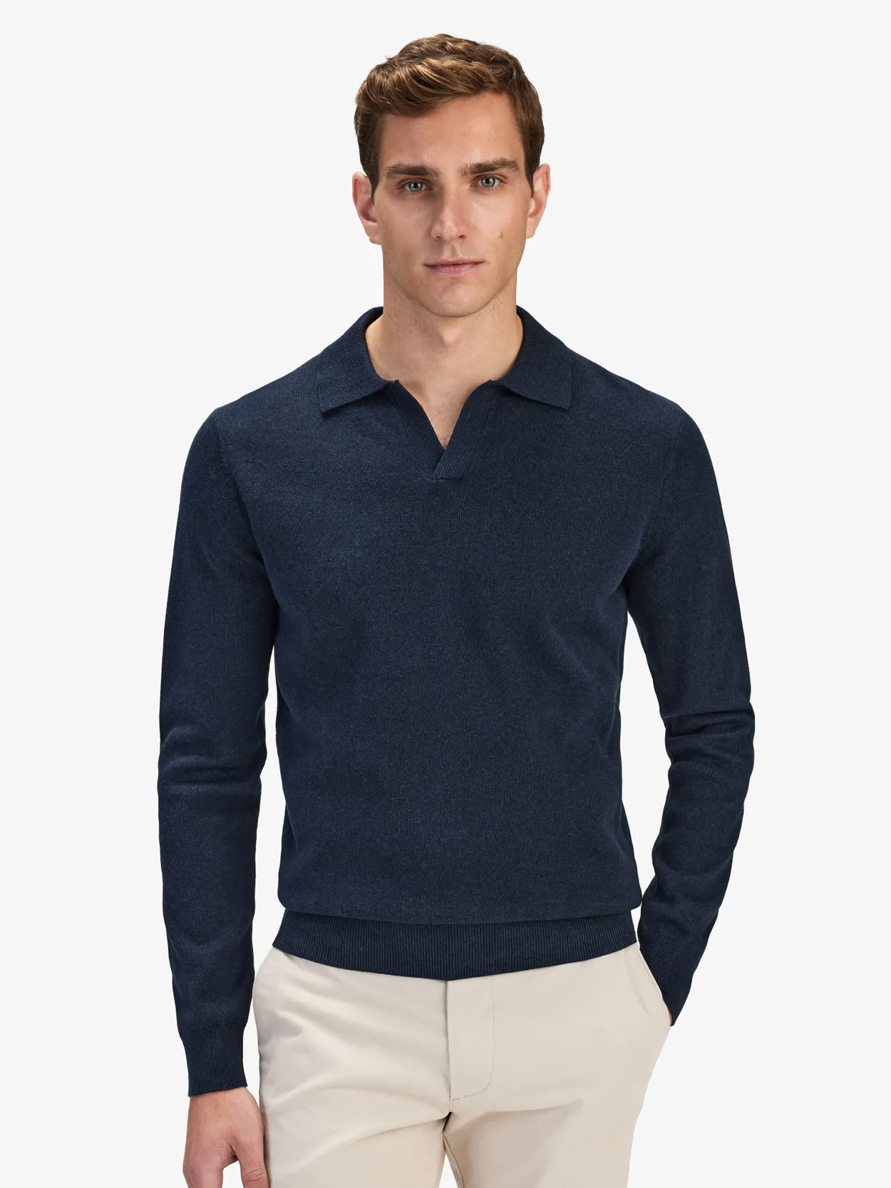 Navy Blue Polo Sweater