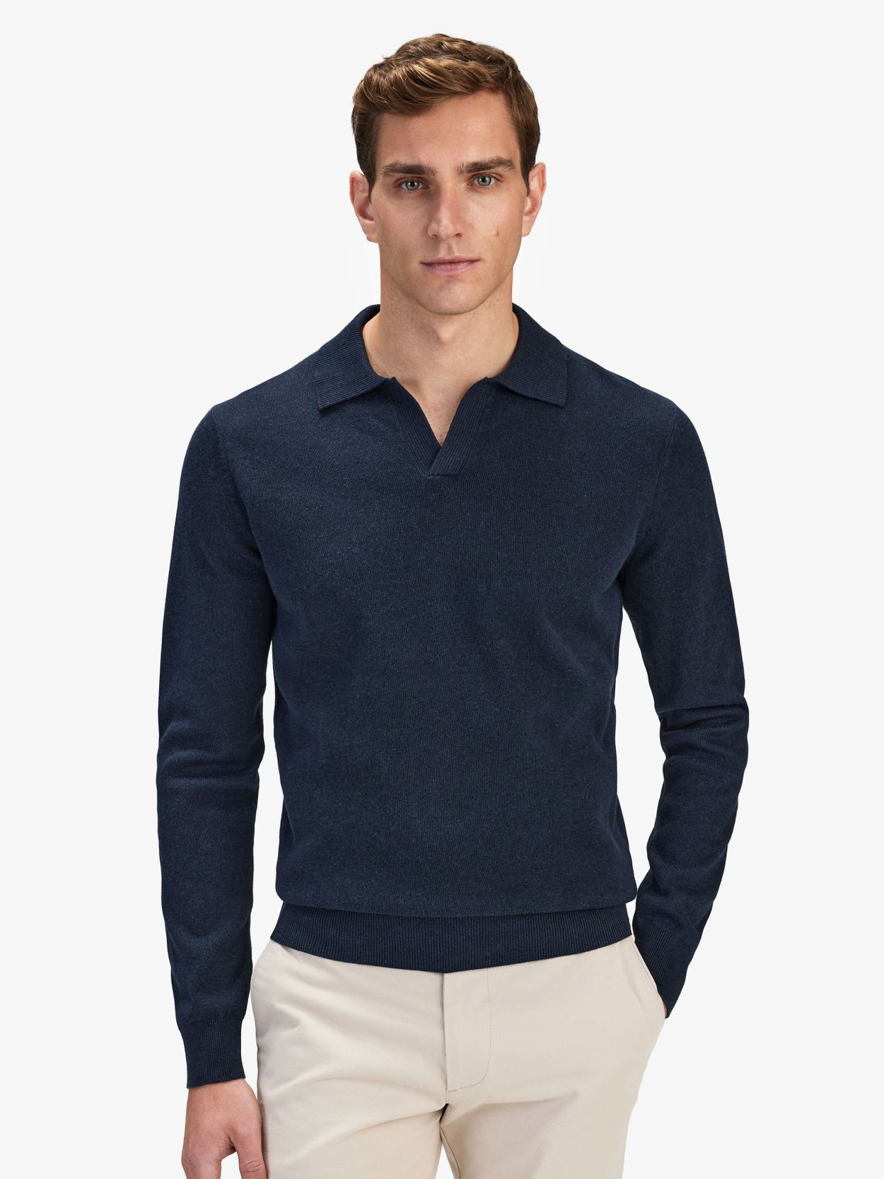 Men's Charcoal Zip Sweater, White and Navy Vertical Striped Long Sleeve  Shirt, Olive Chinos