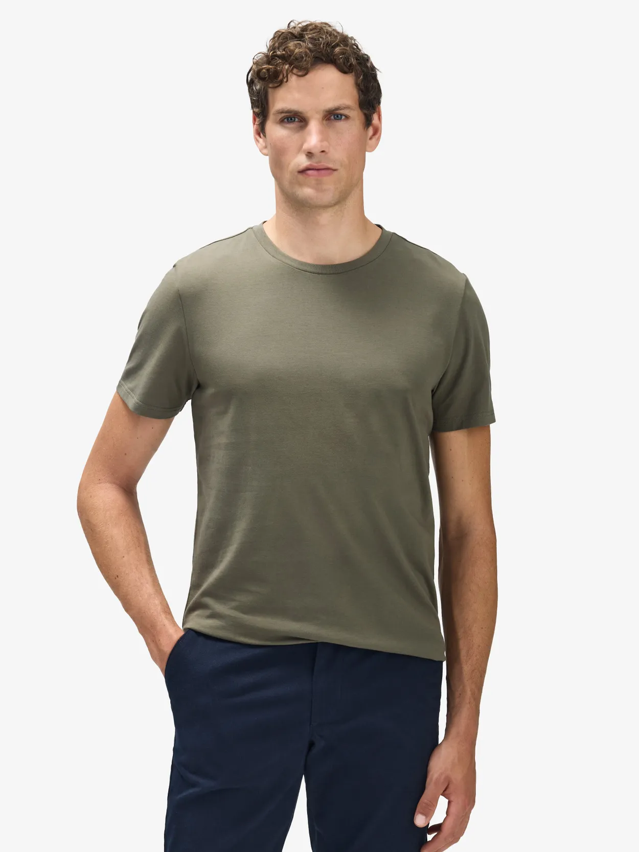 Green Fitted Stretch T-shirt Brett