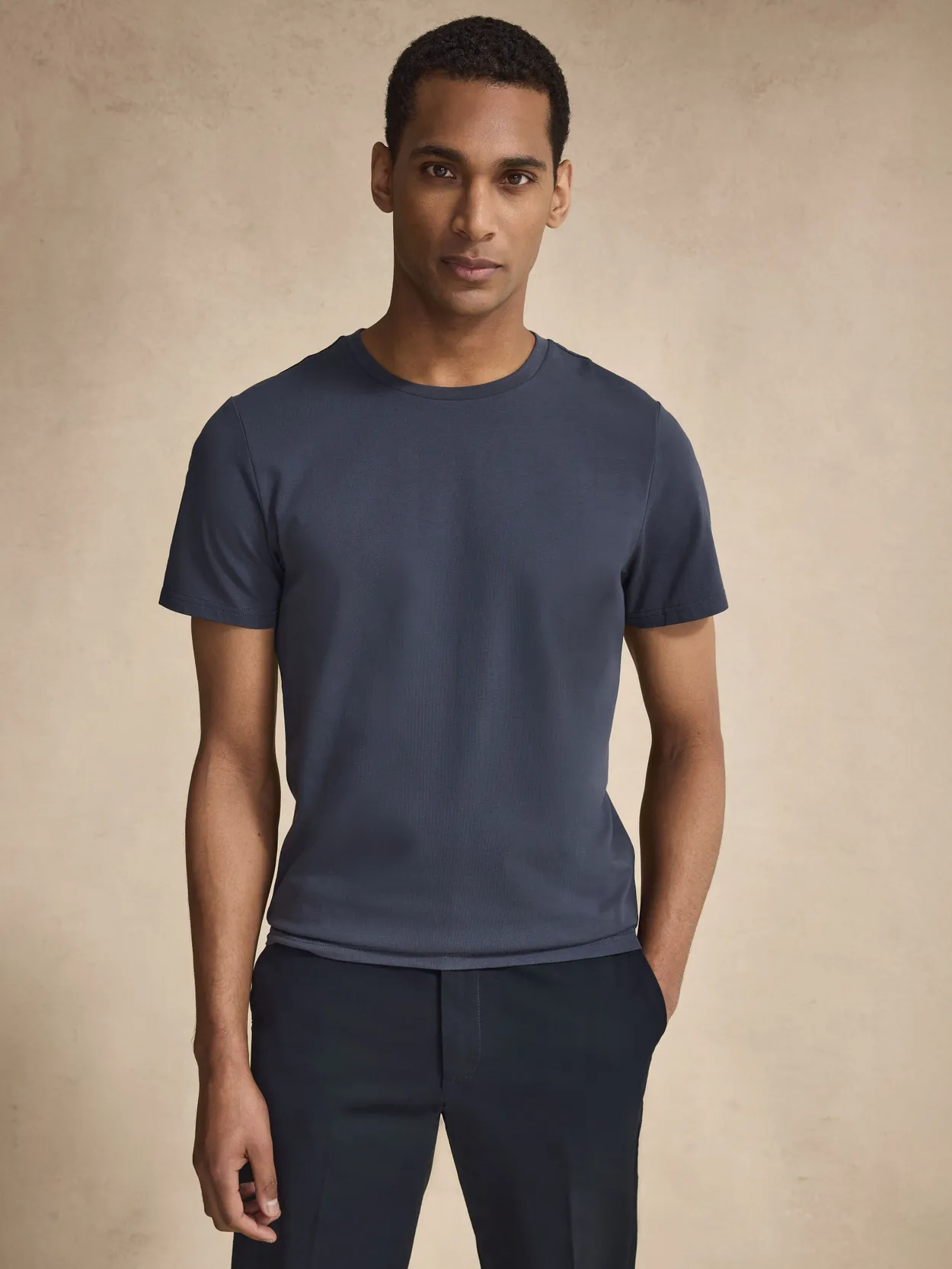 Blue Fitted Stretch T-shirt Brett