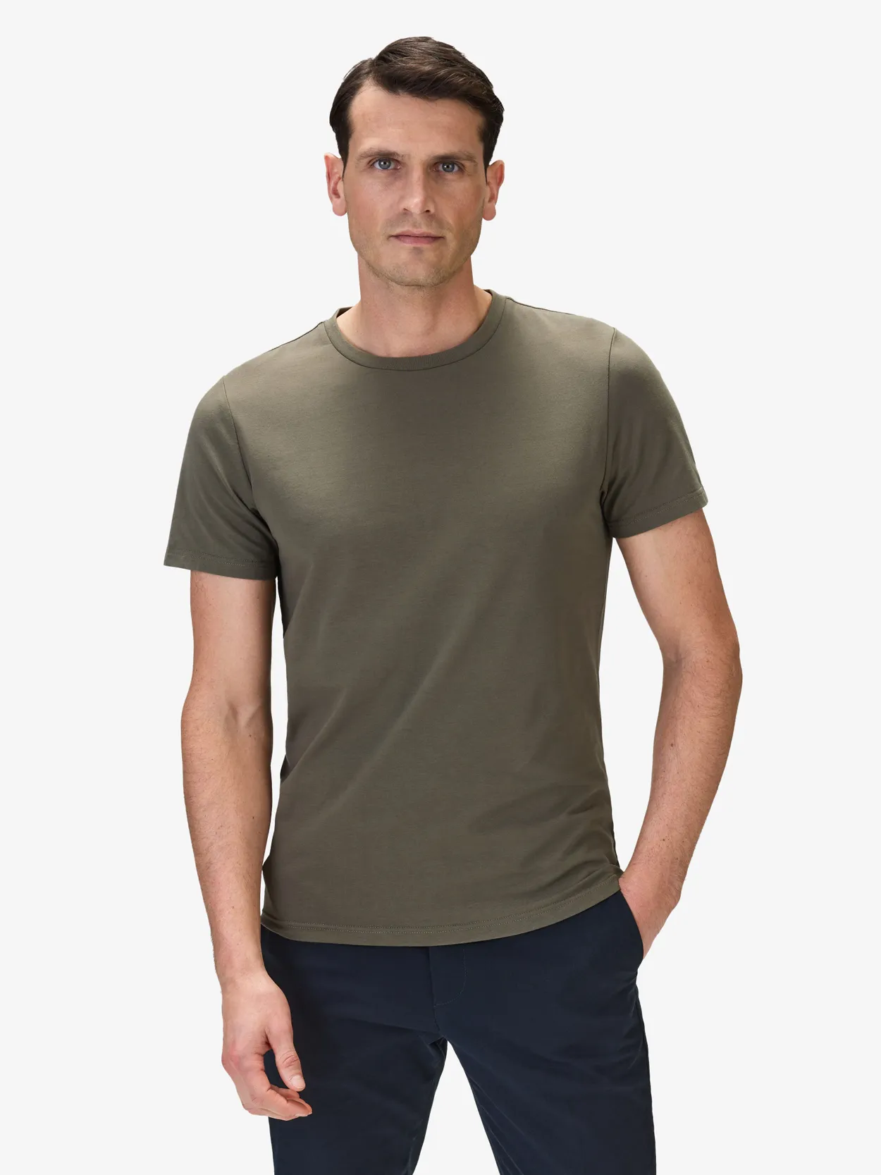 Green Fitted Stretch T-shirt Brett