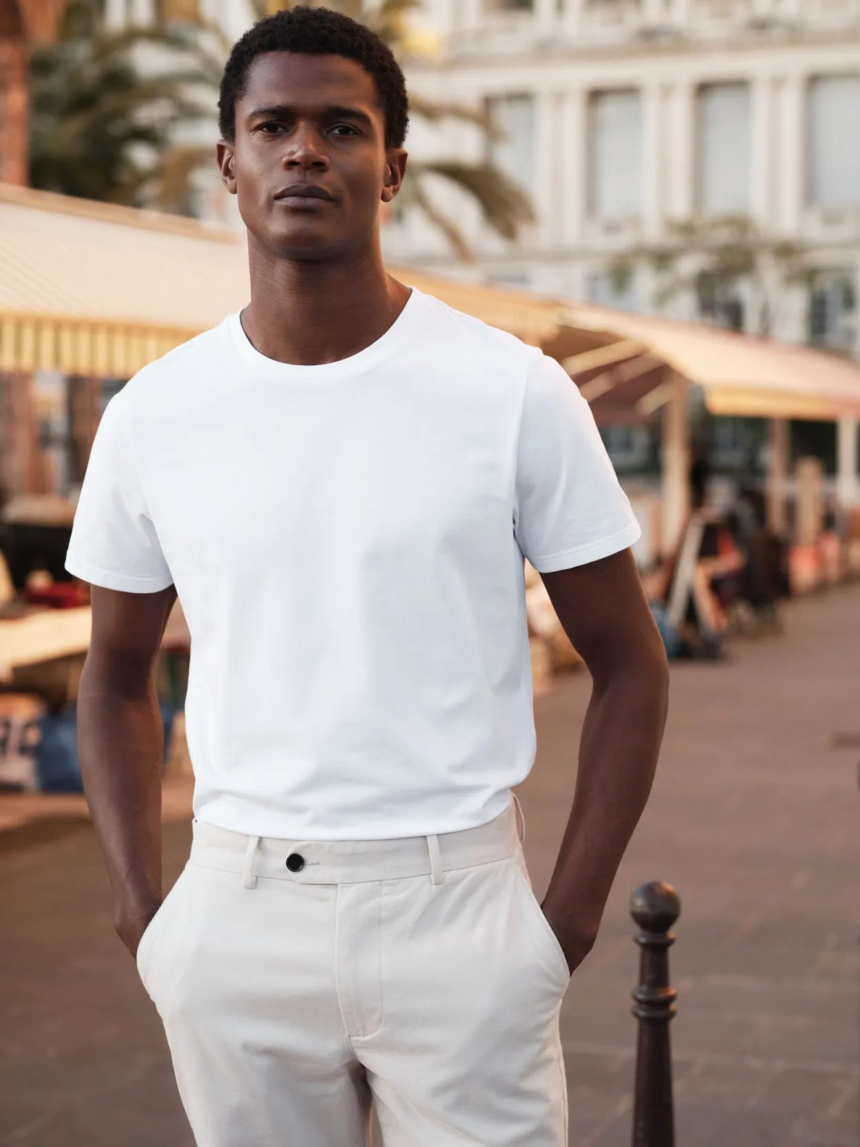 White Fitted Stretch T-shirt Brett