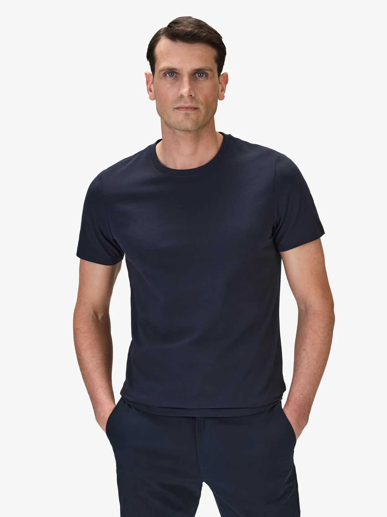 Navy Blue Fitted Stretch T-shirt Brett