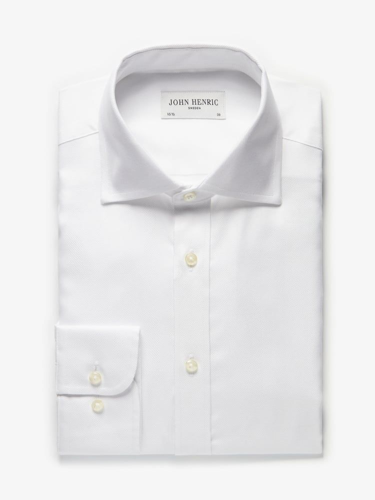 White Herringbone Shirt