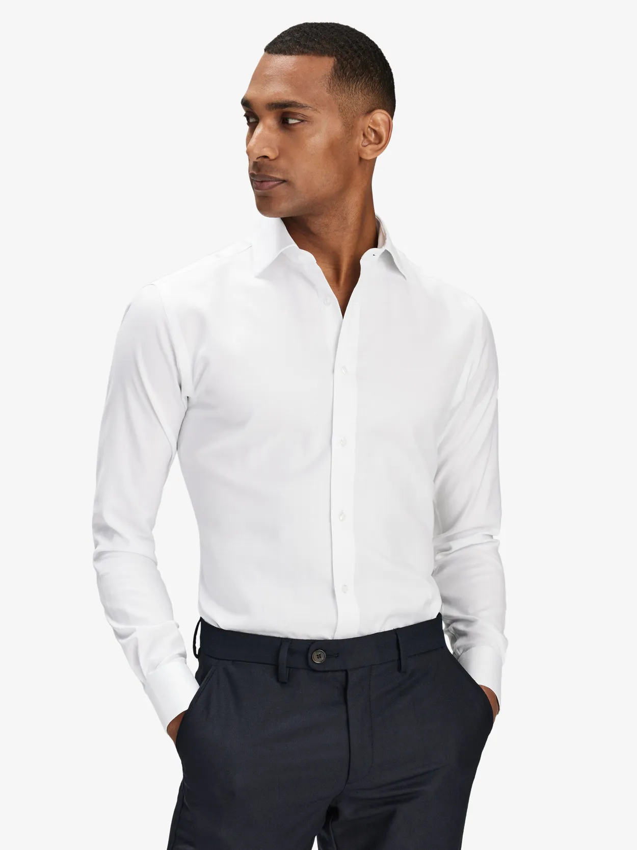 Hvid Skjorte Sildebensmønstret