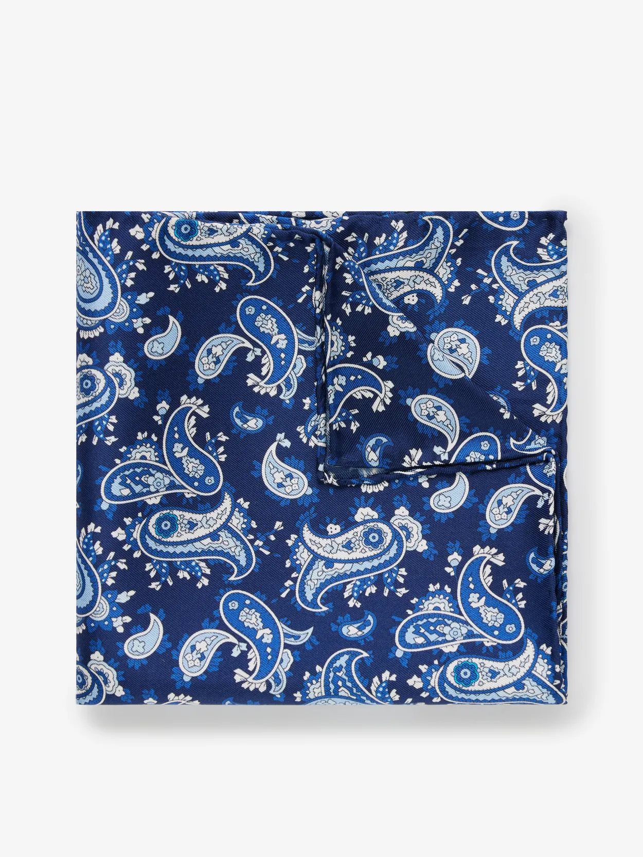 Blue Pocket Square Paisley