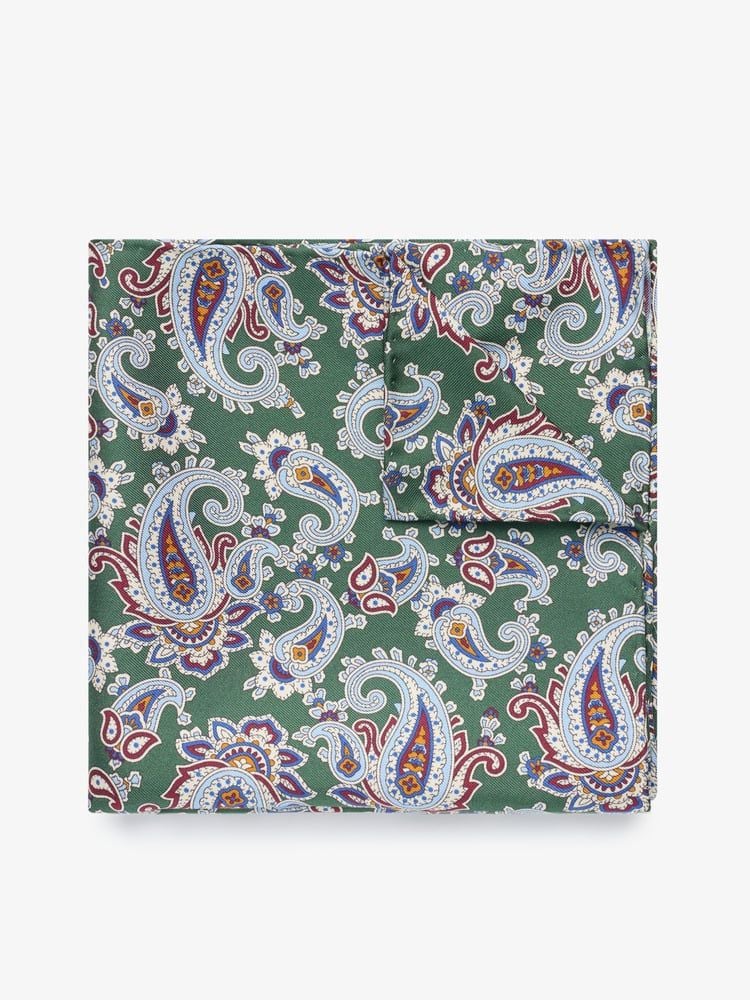 Set Da Uomo Completo: Fazzoletto Da Taschino E Cravatta A Fiocco Paisley Blu Navy - Brand Q
