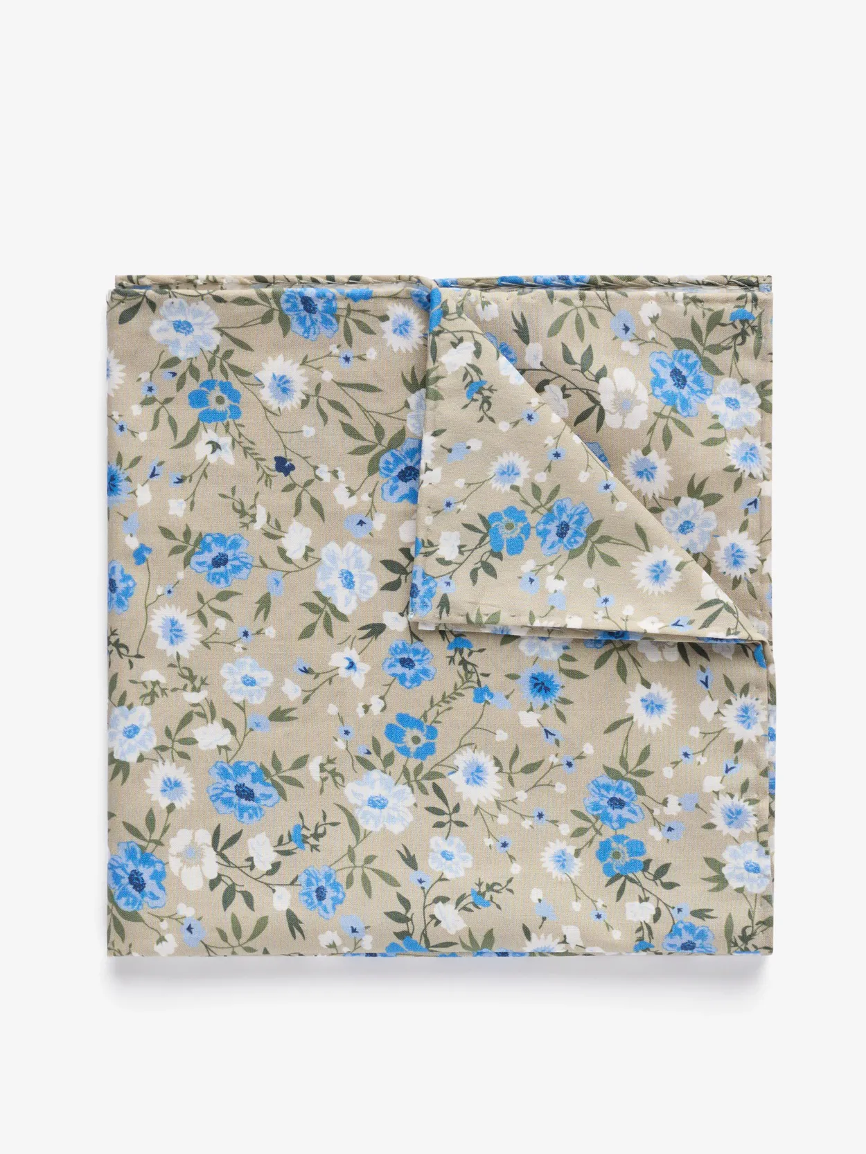 Light Blue Pocket Square Cotton Floral