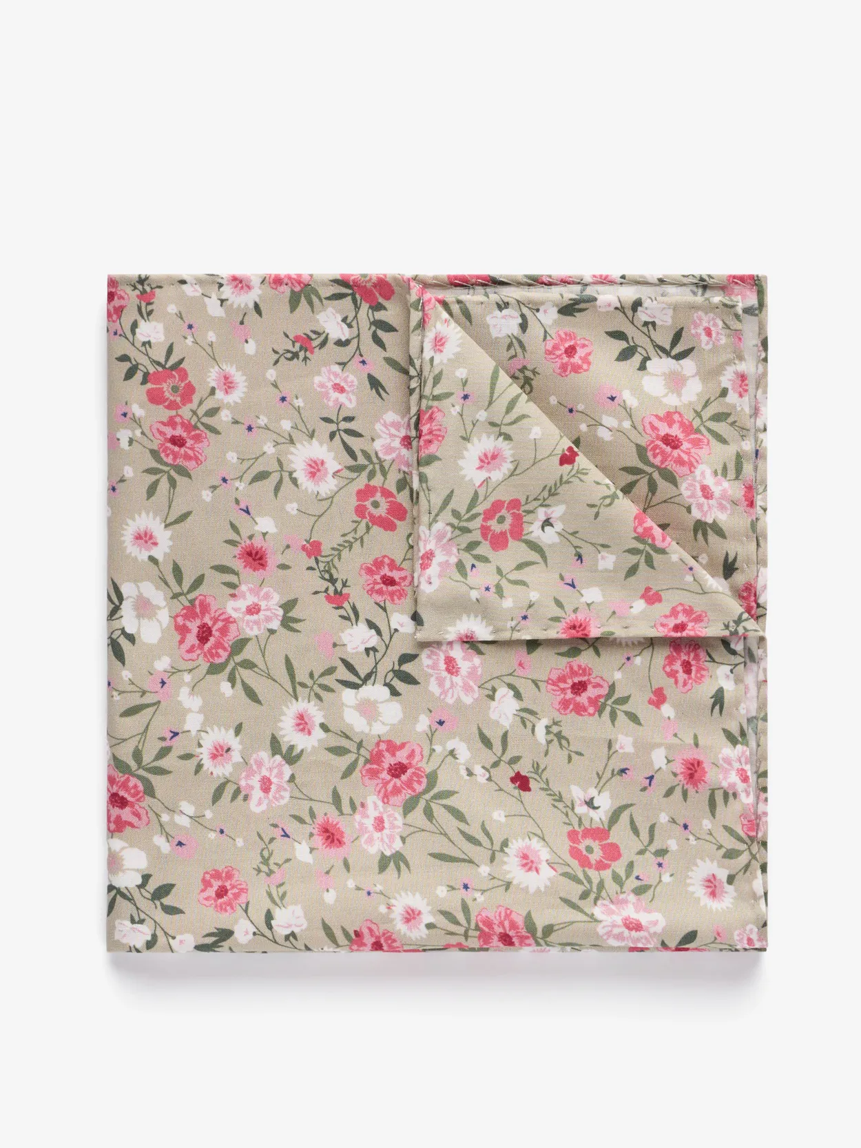 Light Pink Pocket Square Cotton Floral