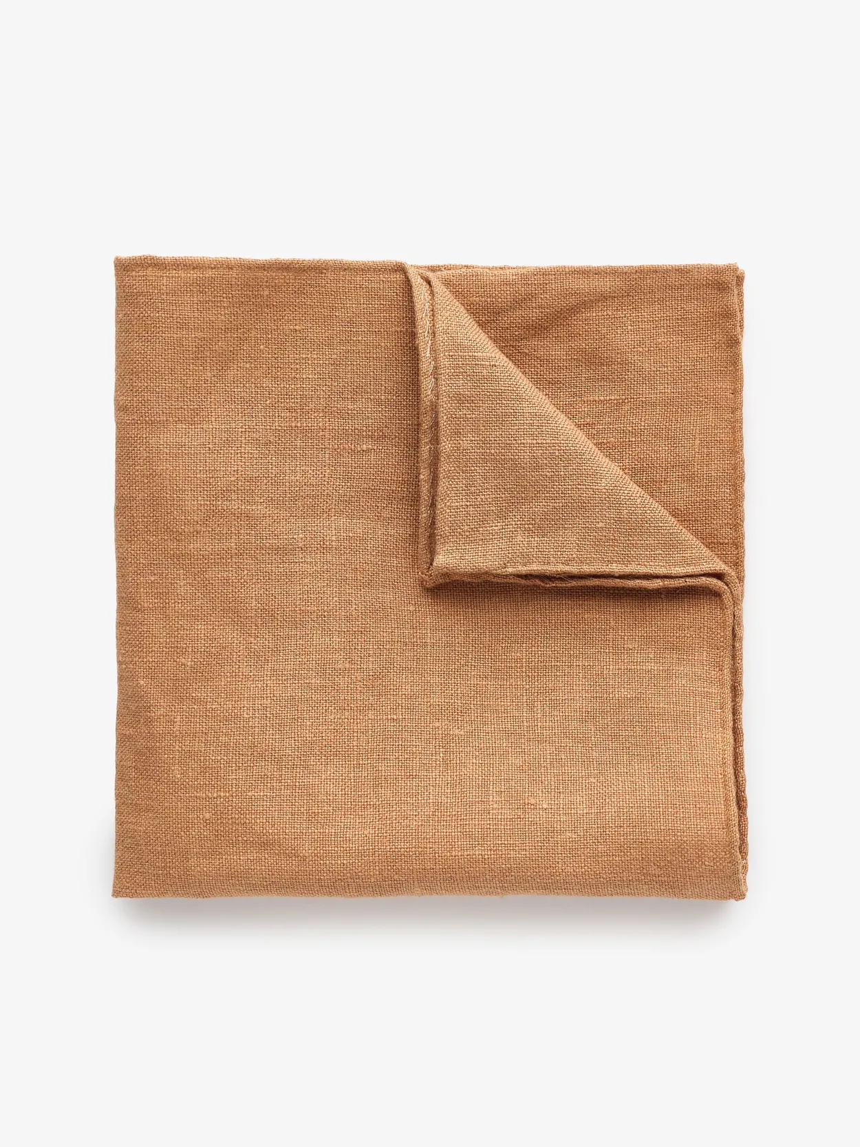 Mid Brown Pocket Square Linen