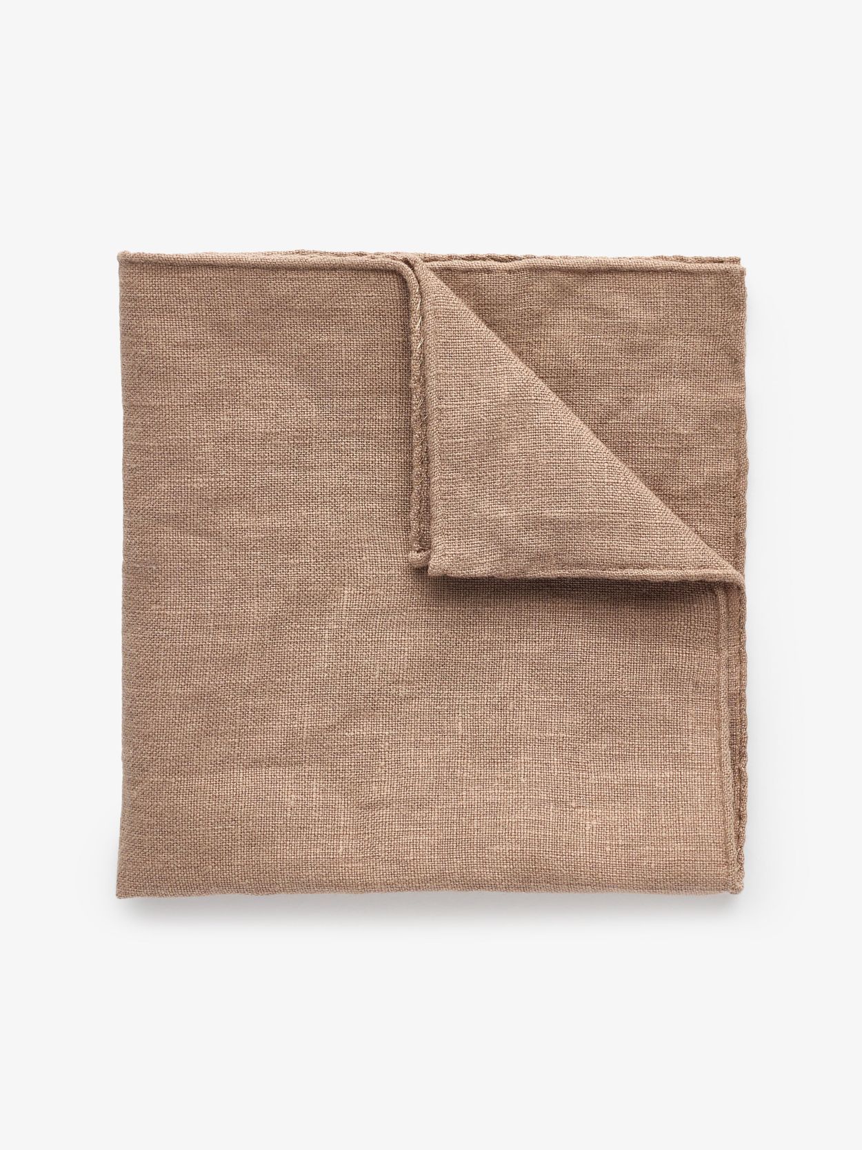 Brown Pocket Square Linen