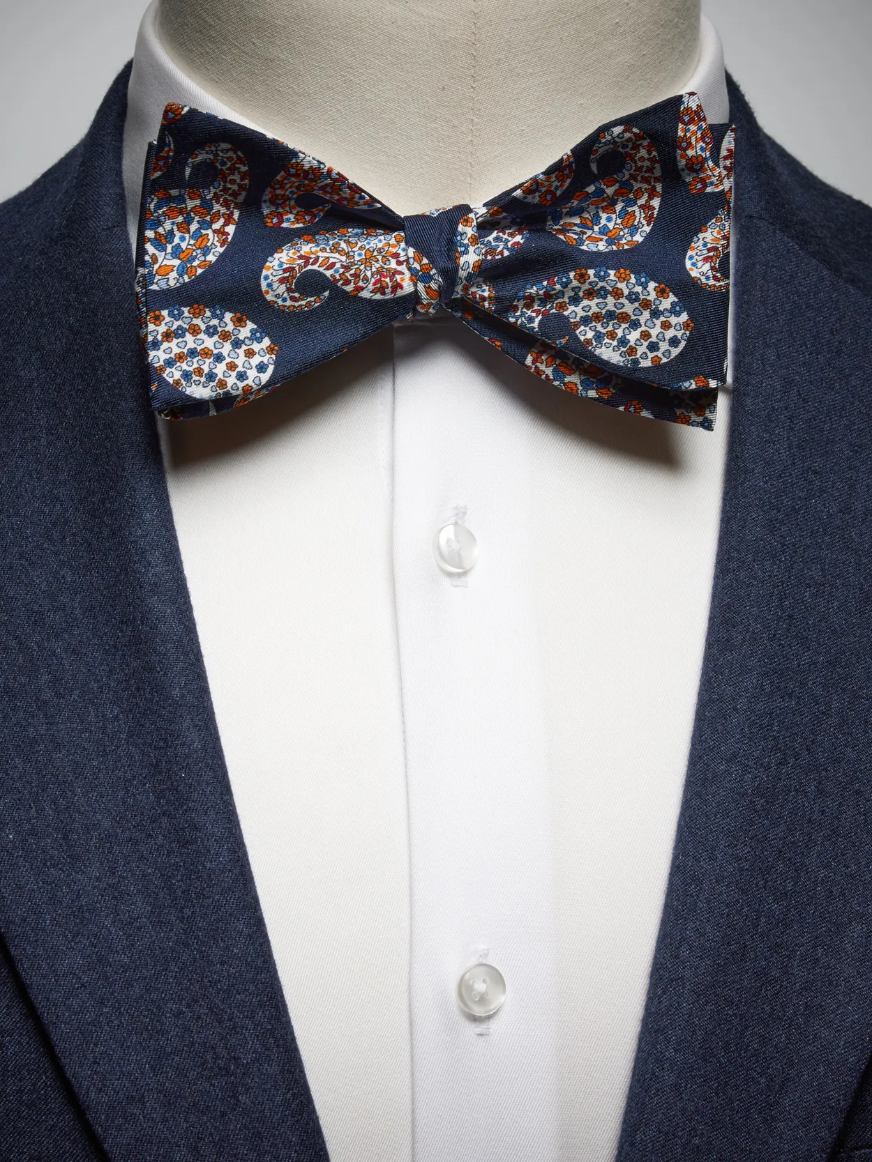 Blue Bow Tie Floral Paisley
