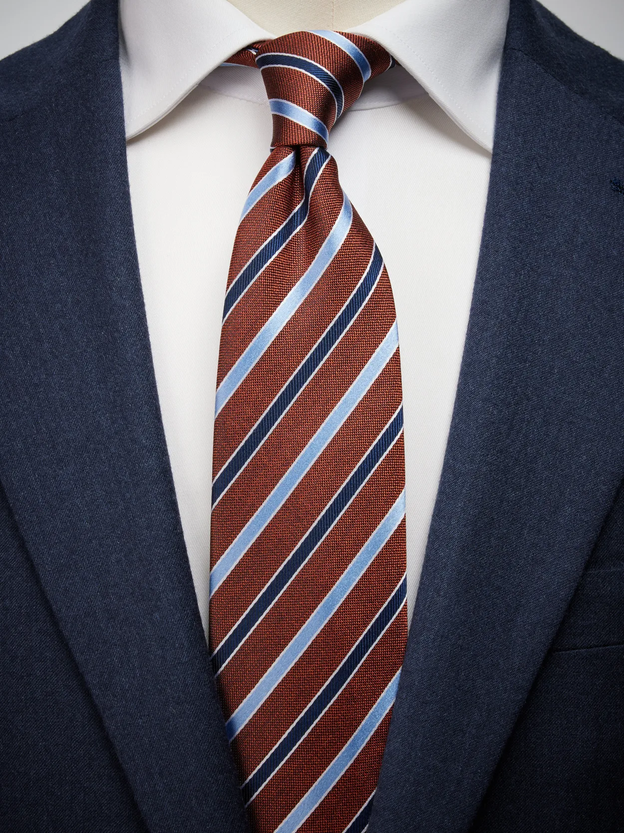 Orange Tie Multi Stripe