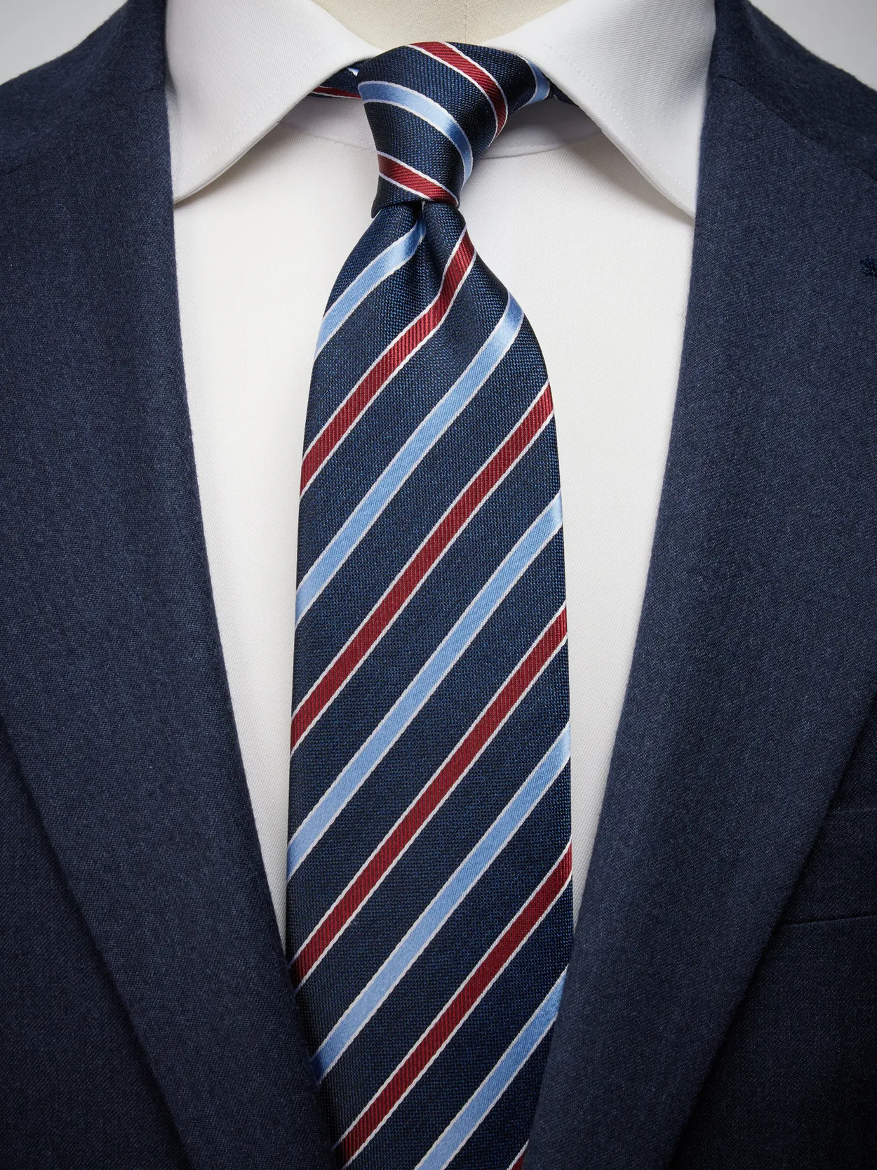 Dark Blue Tie Multi Stripe