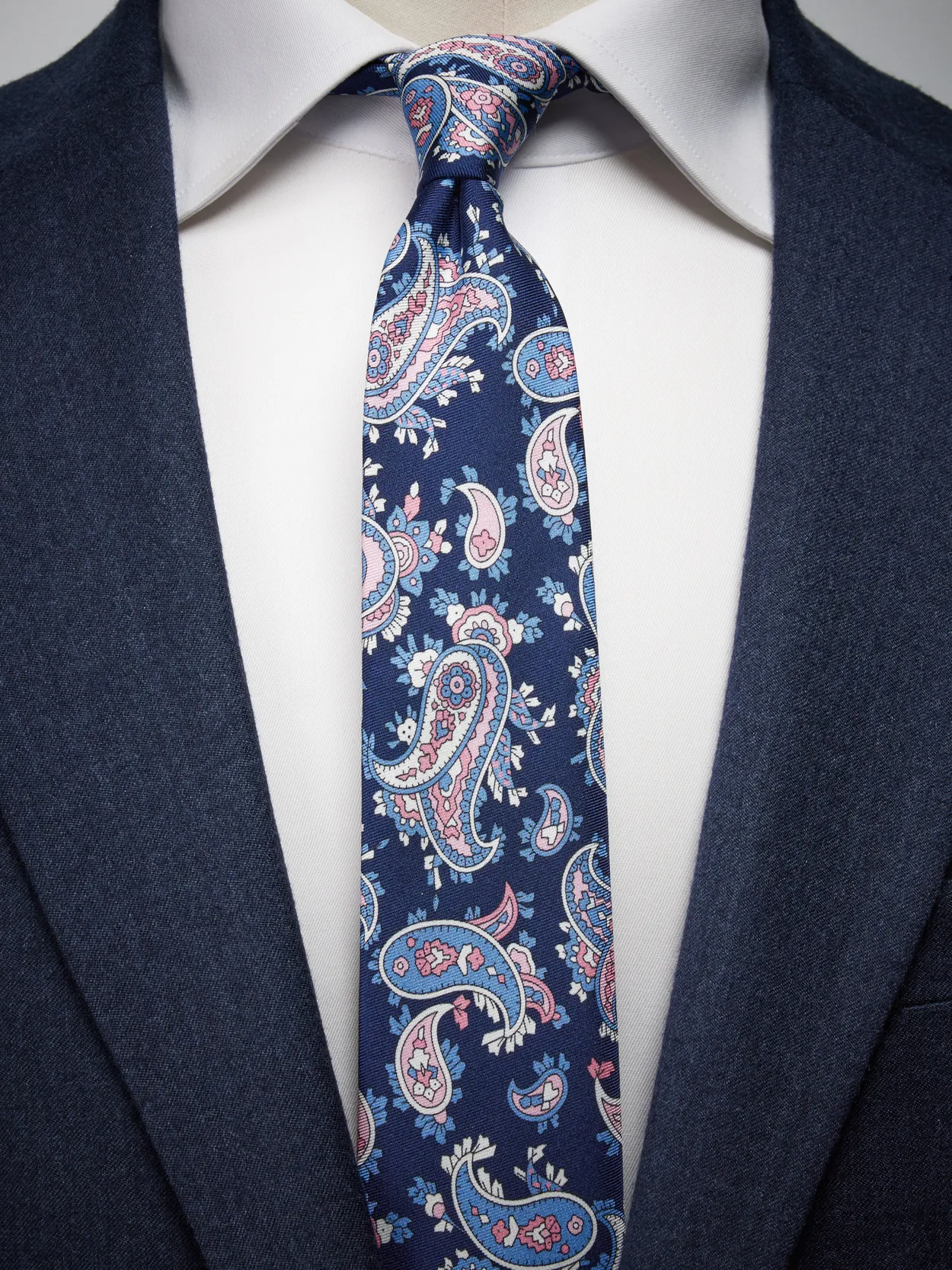 Navy Blue Tie Paisley