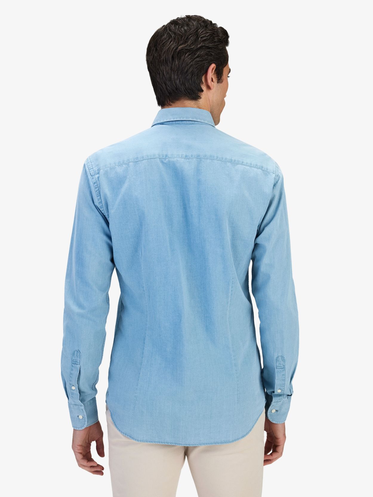 Bleached Denim Shirt Light Blue - Calibre Menswear