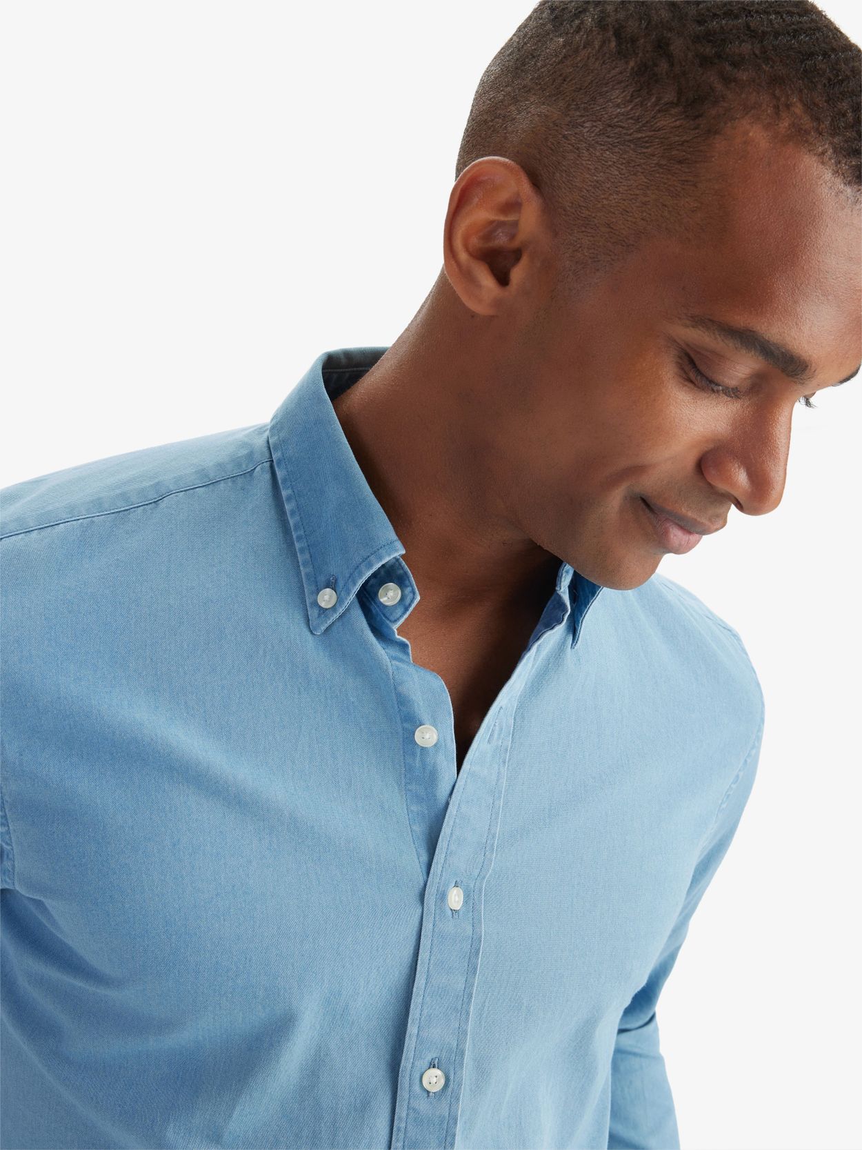 blue collared shirt mens