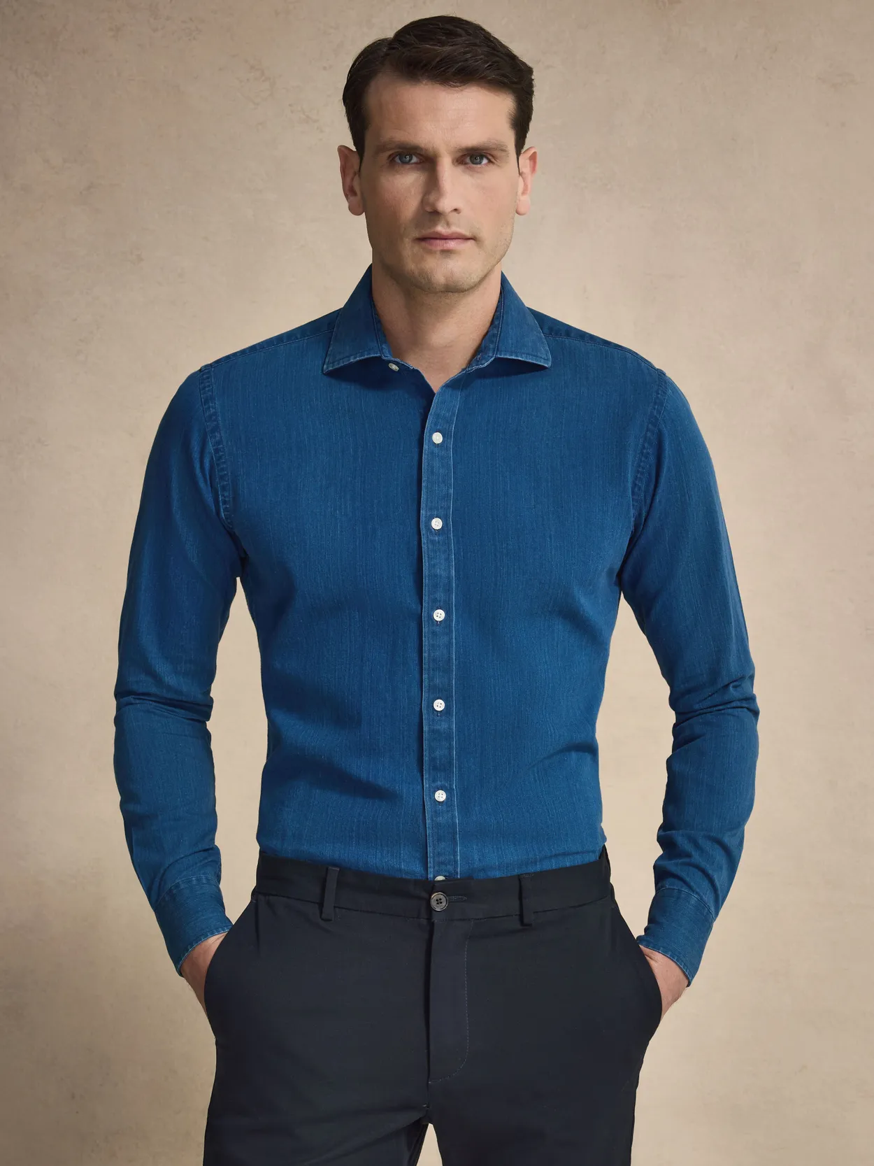 Chemise en denim bleu