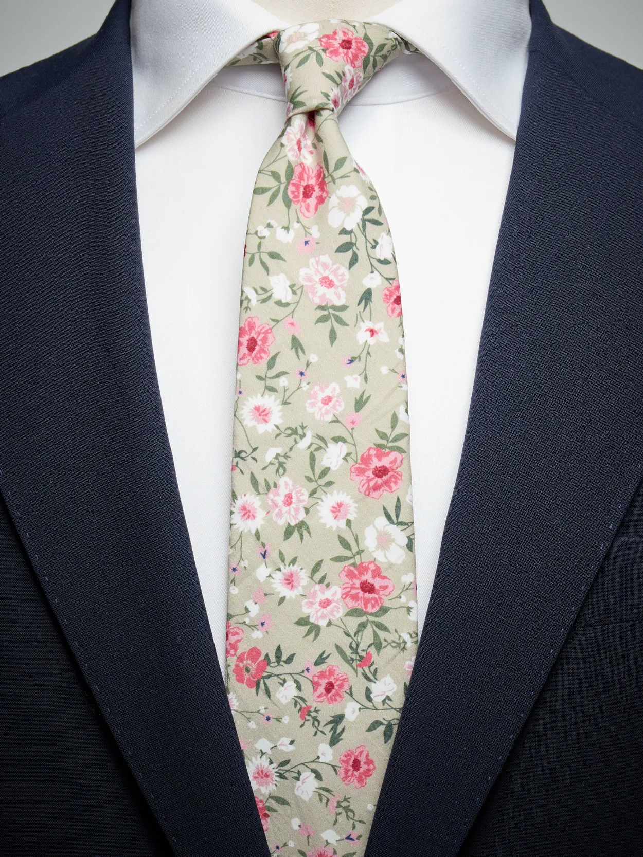 Light Pink Tie Cotton Floral