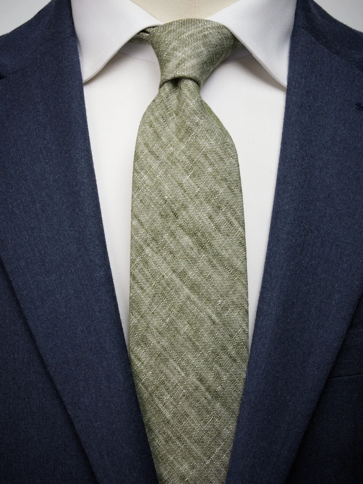 Olive Green Tie Linen