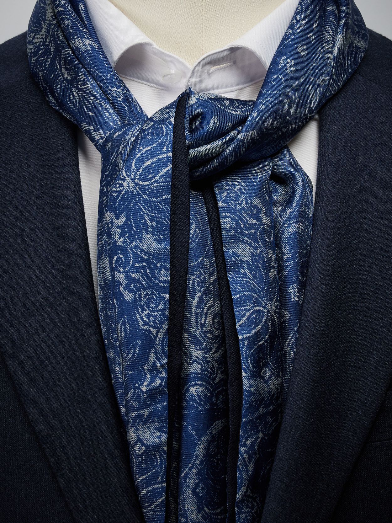 Blue Wool & Silk Scarf