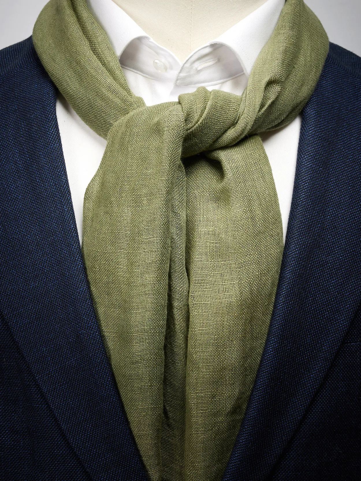 Olive Green Linen Scarf
