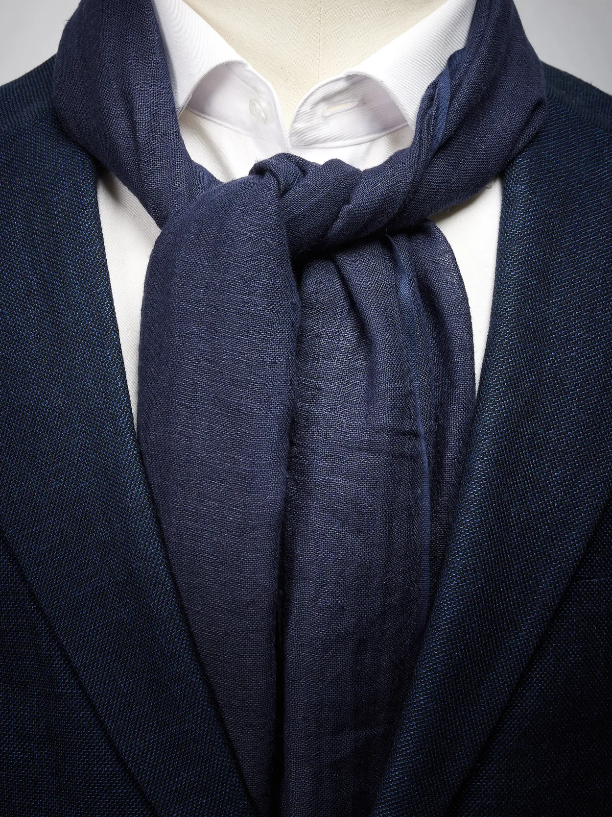 Blue Linen Scarf