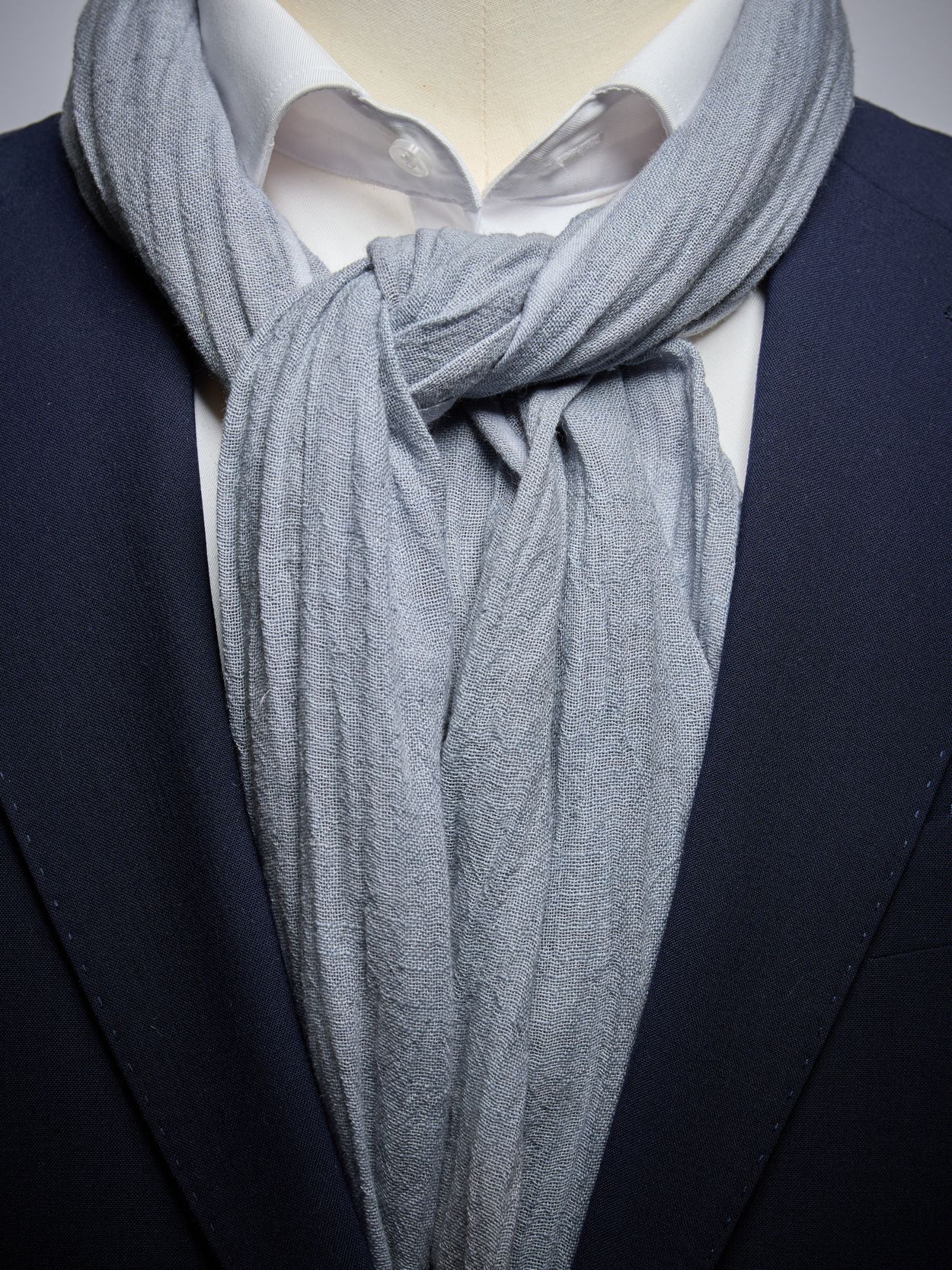 Light Blue Solid Scarf Linen