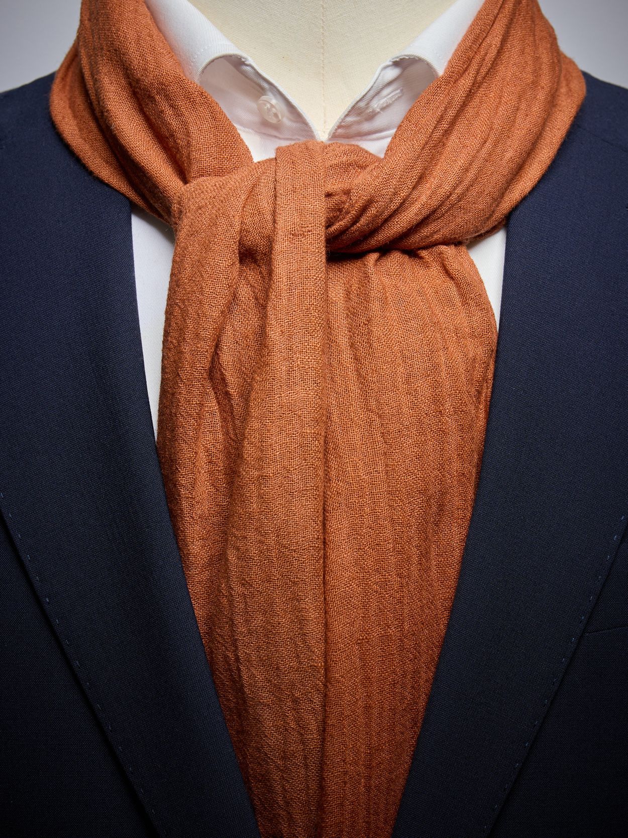 Terracotta Solid Scarf Linen