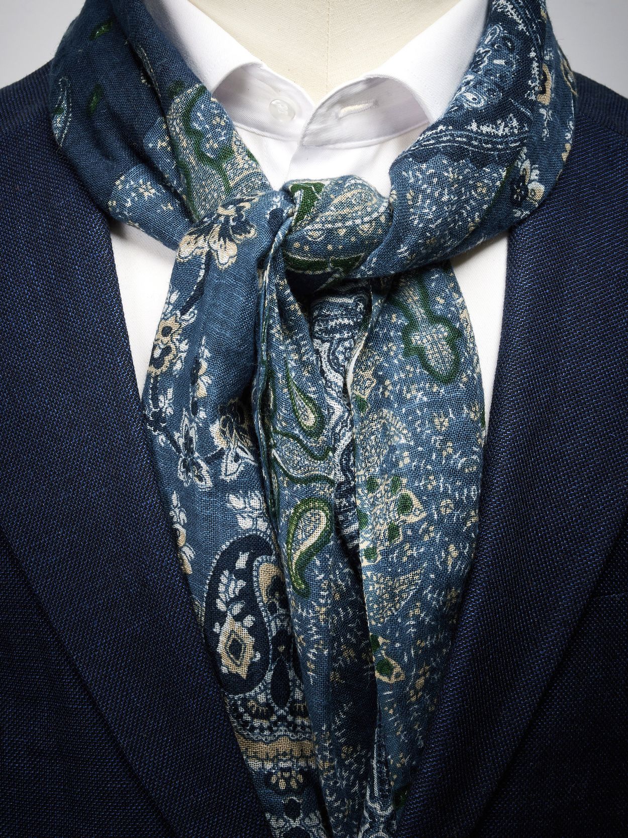 Blue & Green Linen Scarf