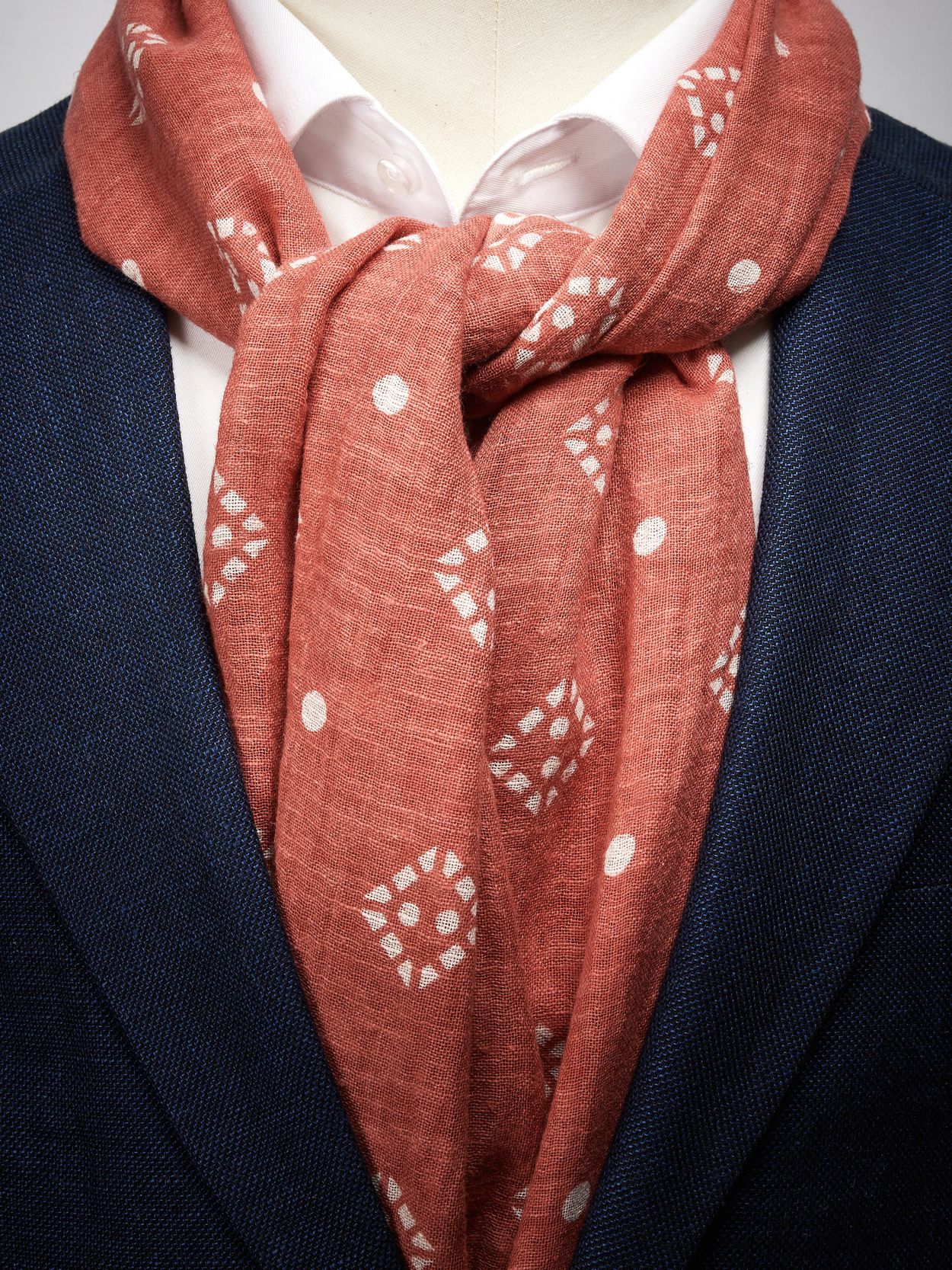 Red best sale linen scarf