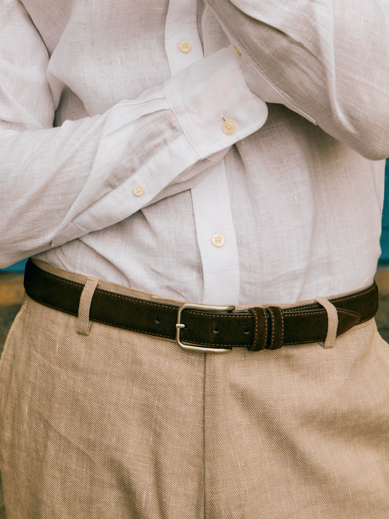 Dark Brown Suede Belt - Men's suede belts - Buy online | John Henric